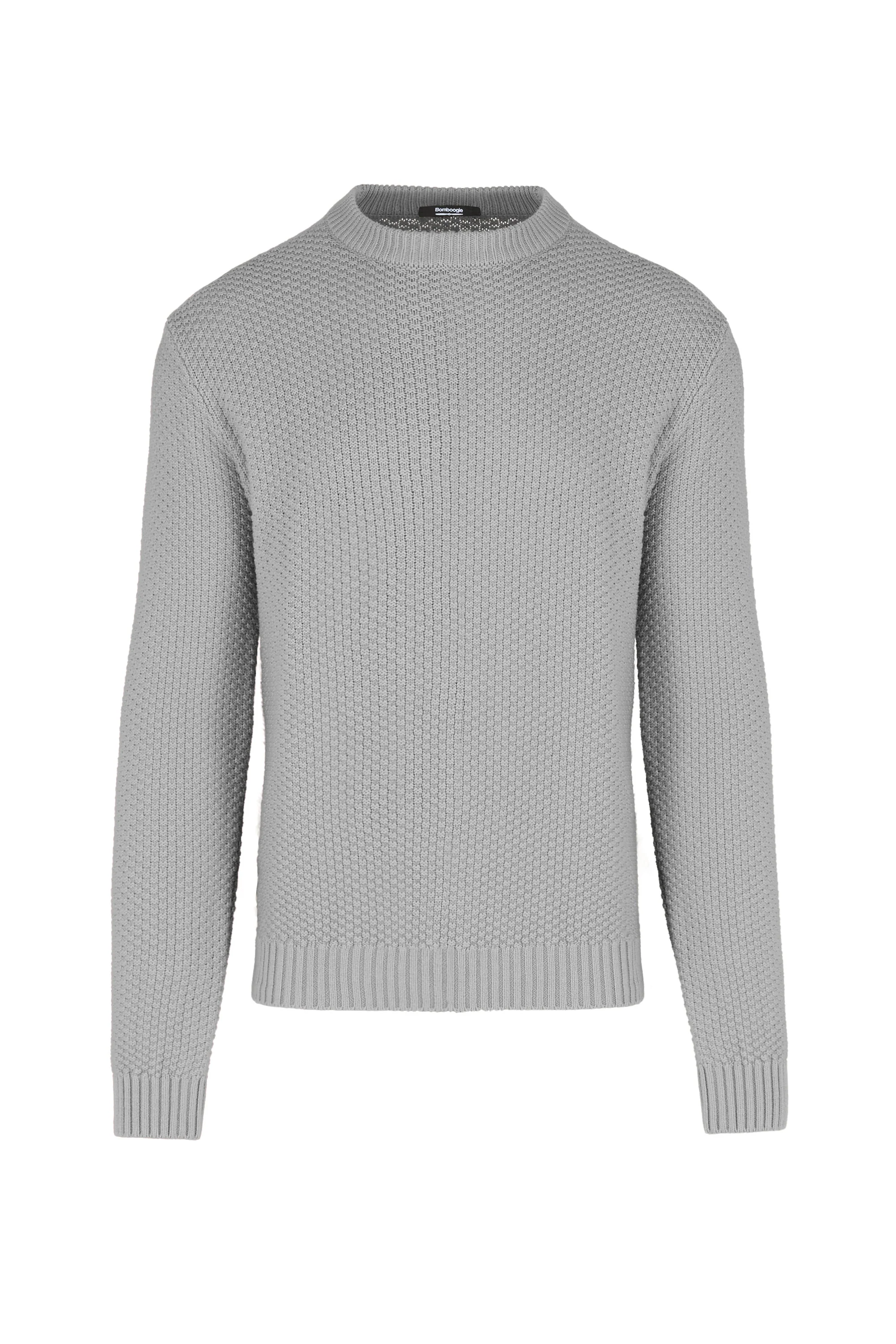 Maglione girocollo in misto cotone punto basket - Image 7