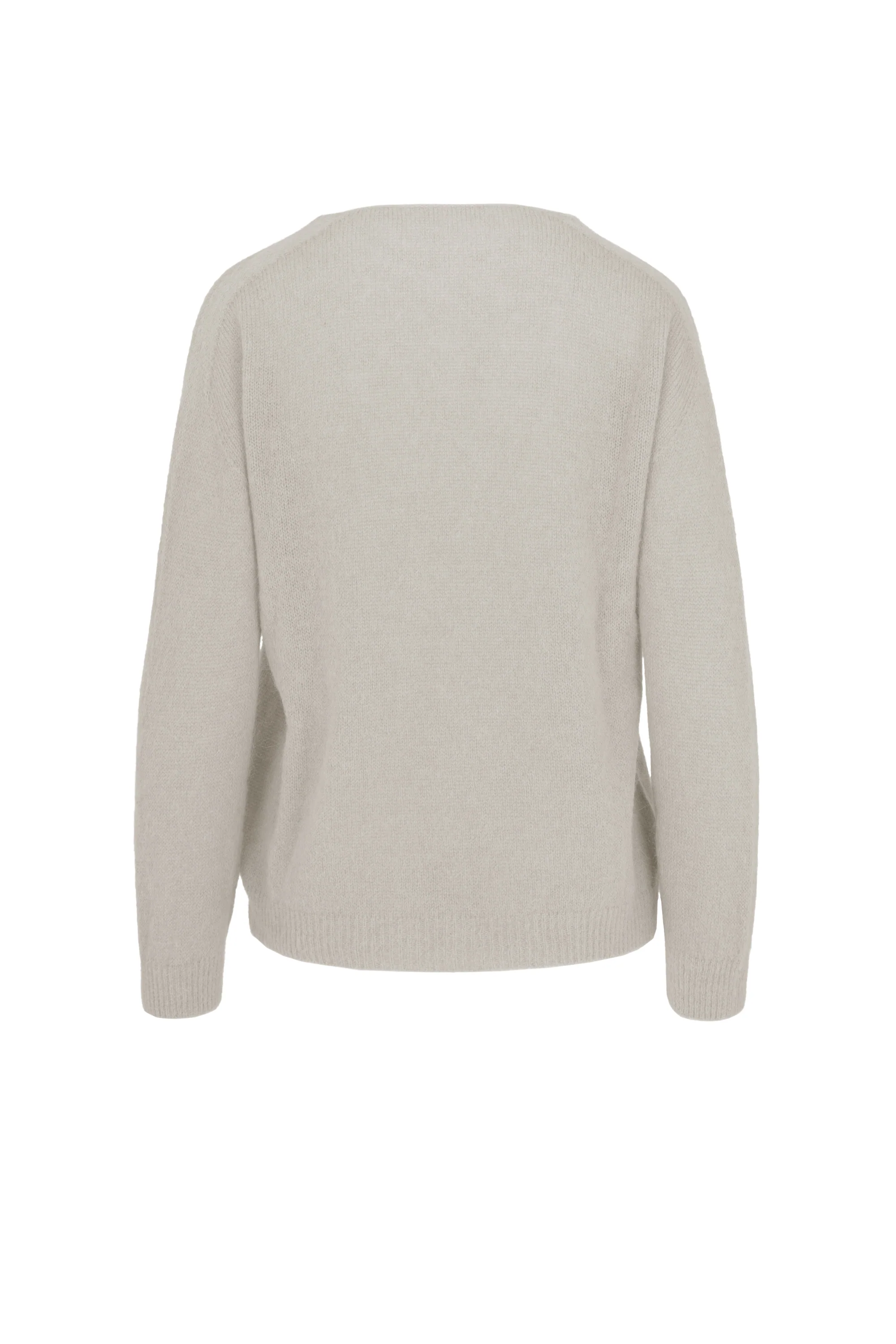 Maglione in misto alpaca senza cuciture scollo a V - Image 10