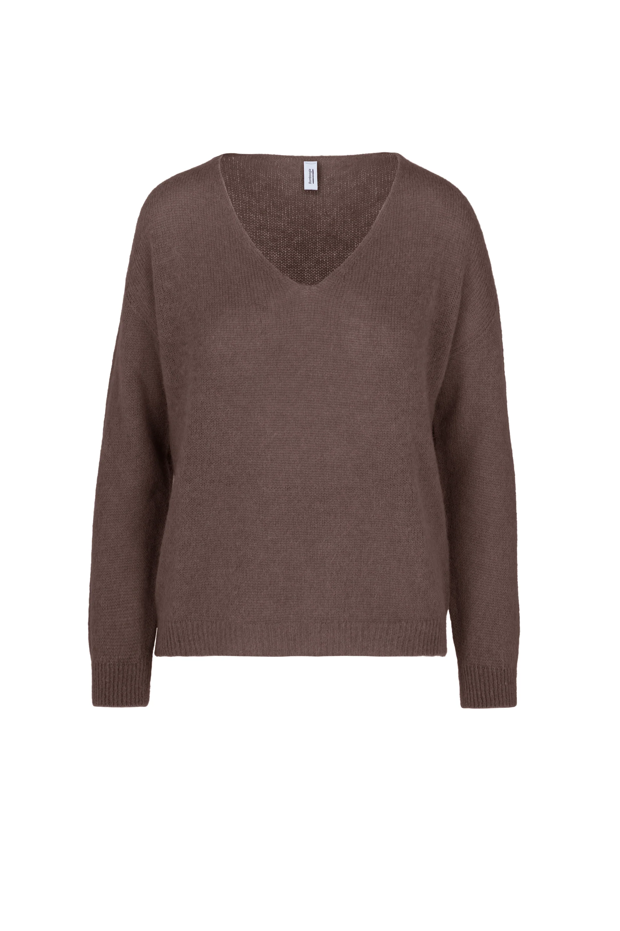 Maglione in misto alpaca senza cuciture scollo a V - Image 3