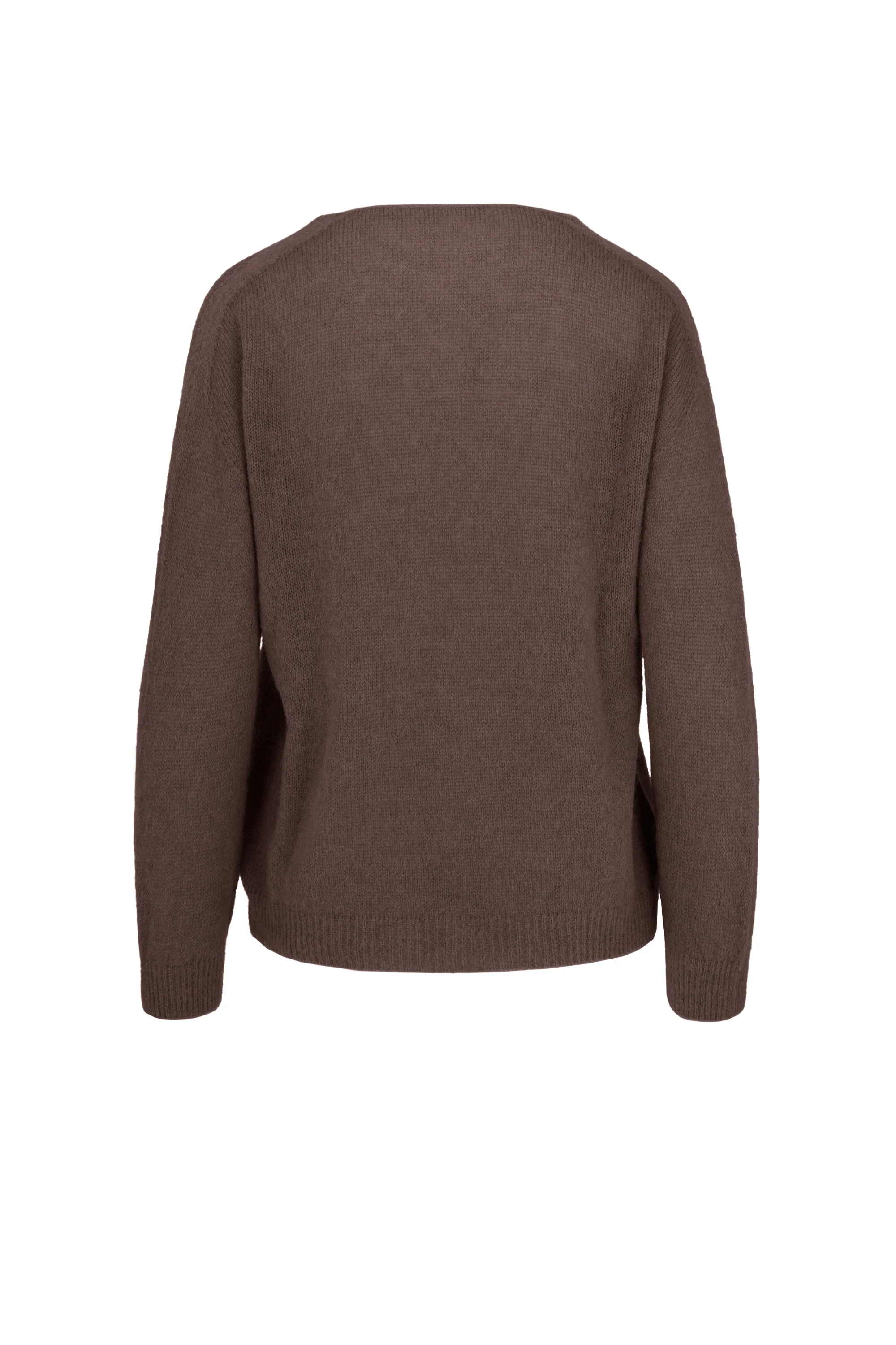 Maglione in misto alpaca senza cuciture scollo a V - Image 4