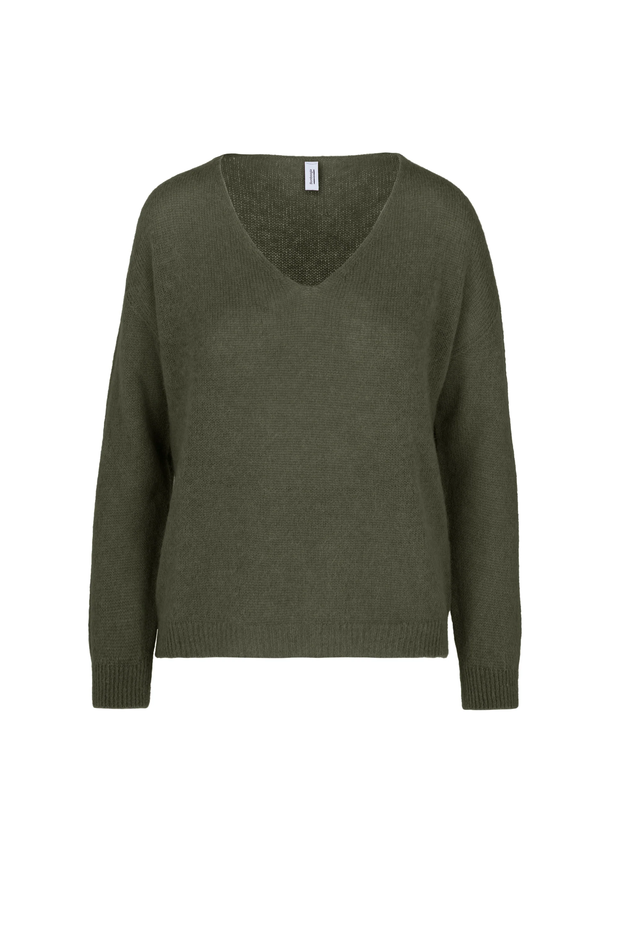 Maglione in misto alpaca senza cuciture scollo a V - Image 5