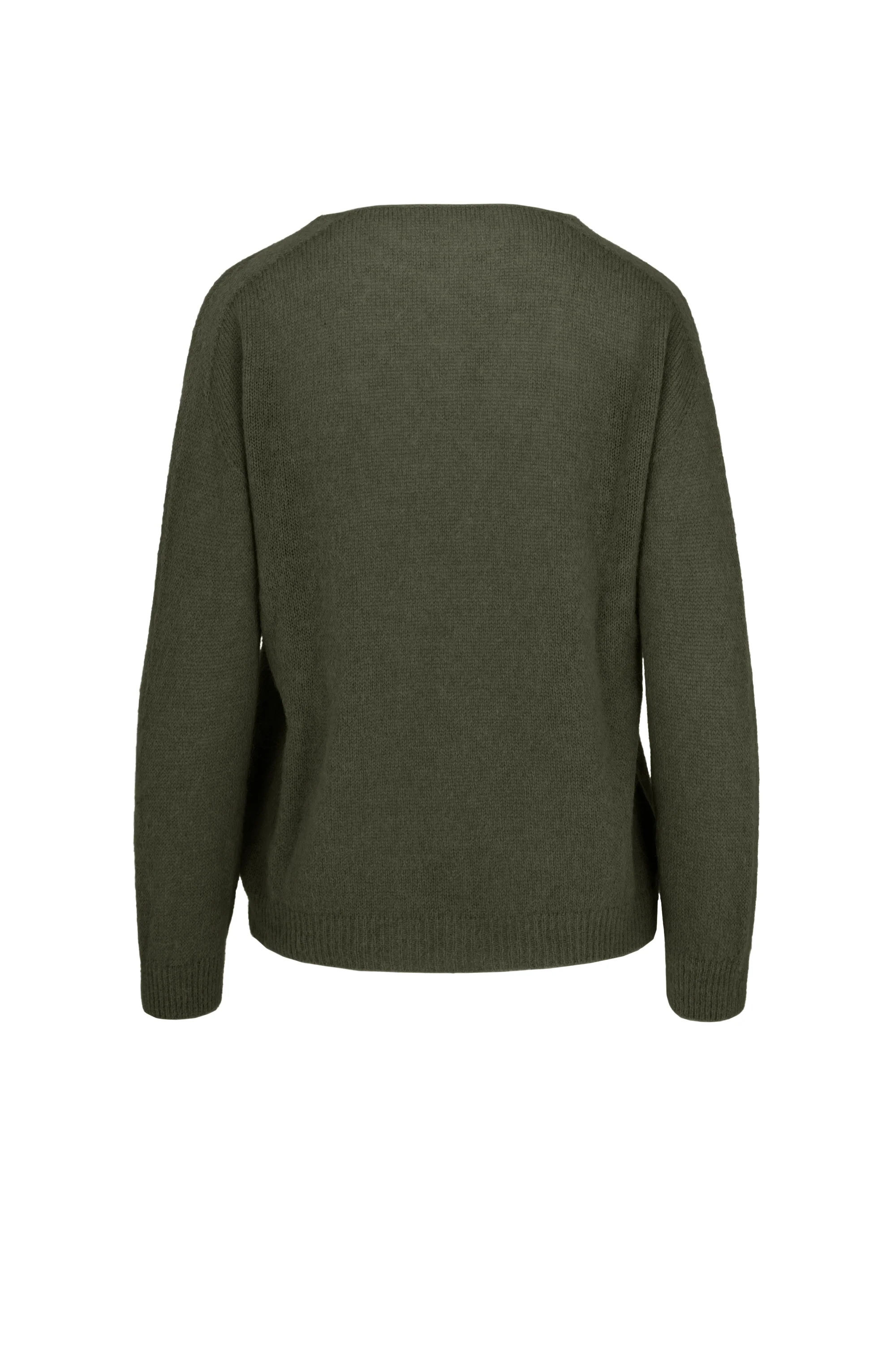 Maglione in misto alpaca senza cuciture scollo a V - Image 6