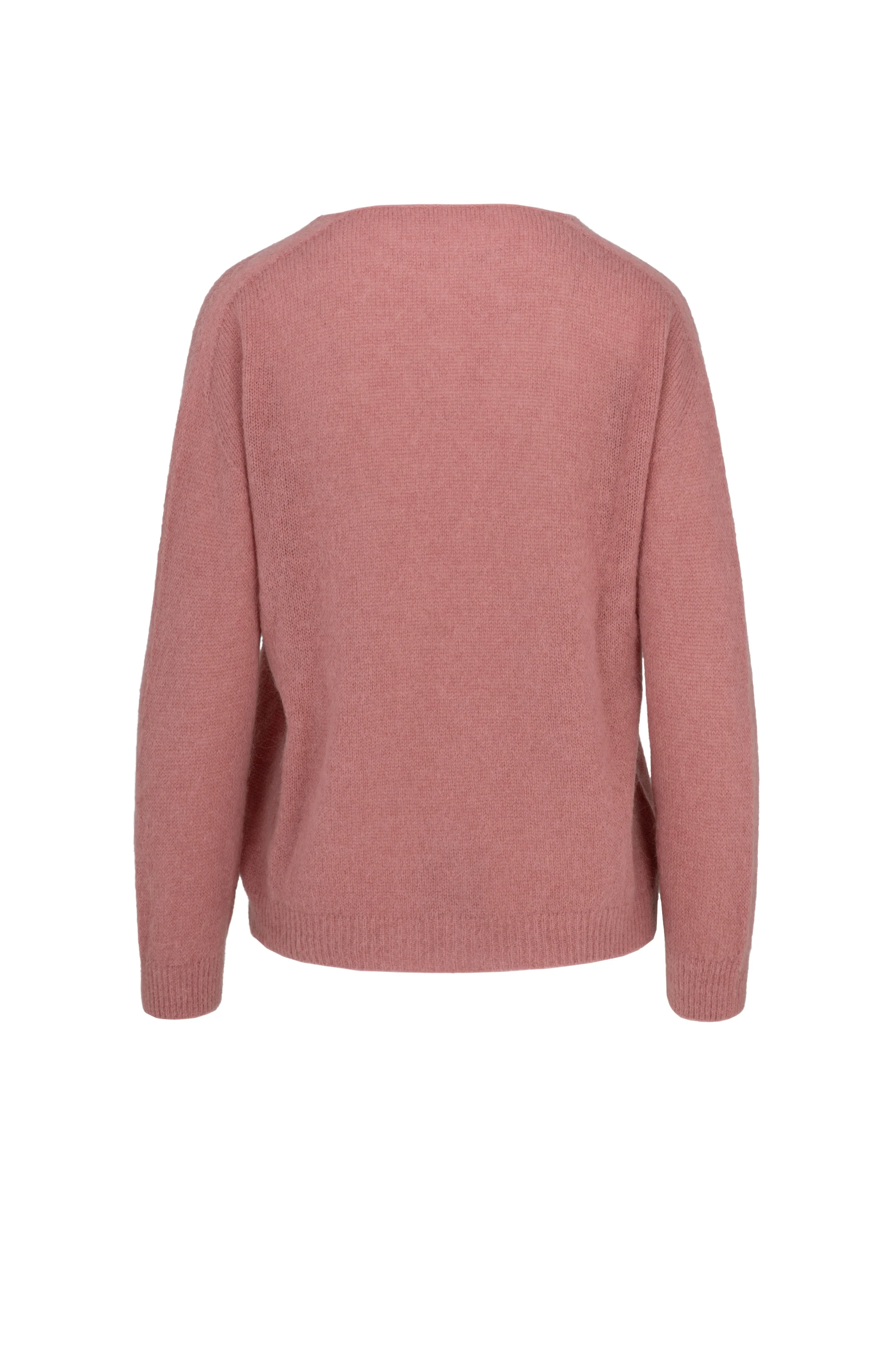 Maglione in misto alpaca senza cuciture scollo a V - Image 8