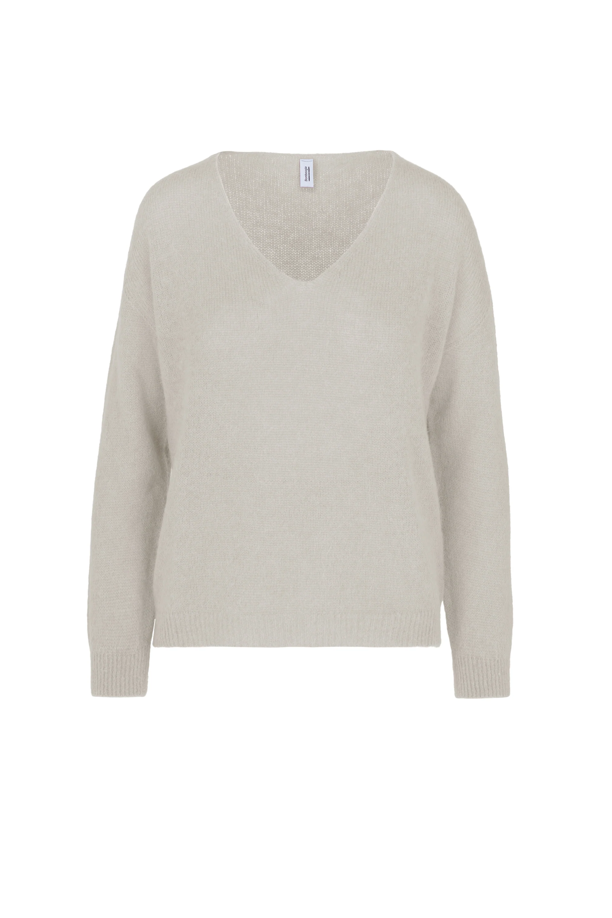 Maglione in misto alpaca senza cuciture scollo a V - Image 9