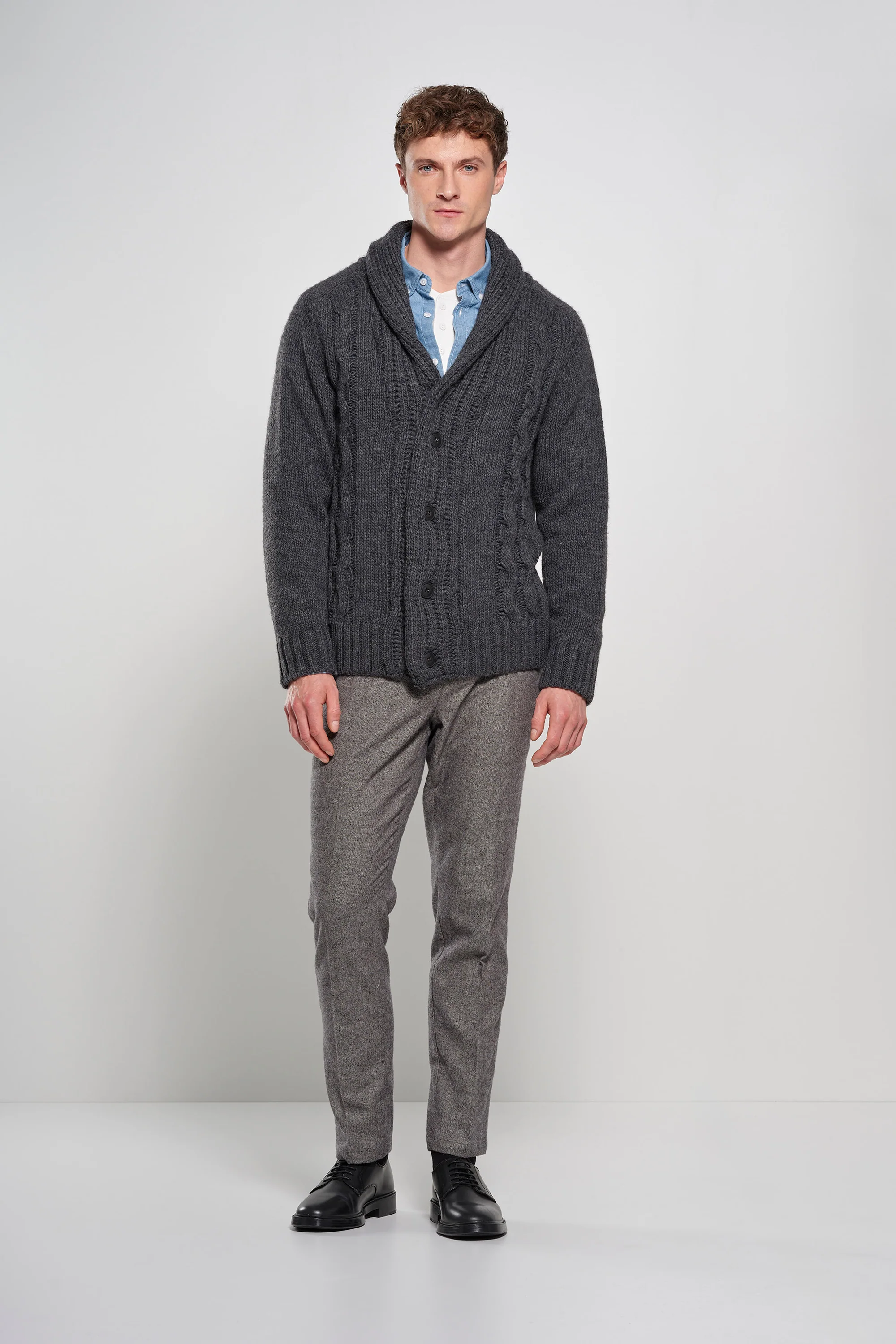 Pantalone chino slim fit in flanella con tasche America - Image 15