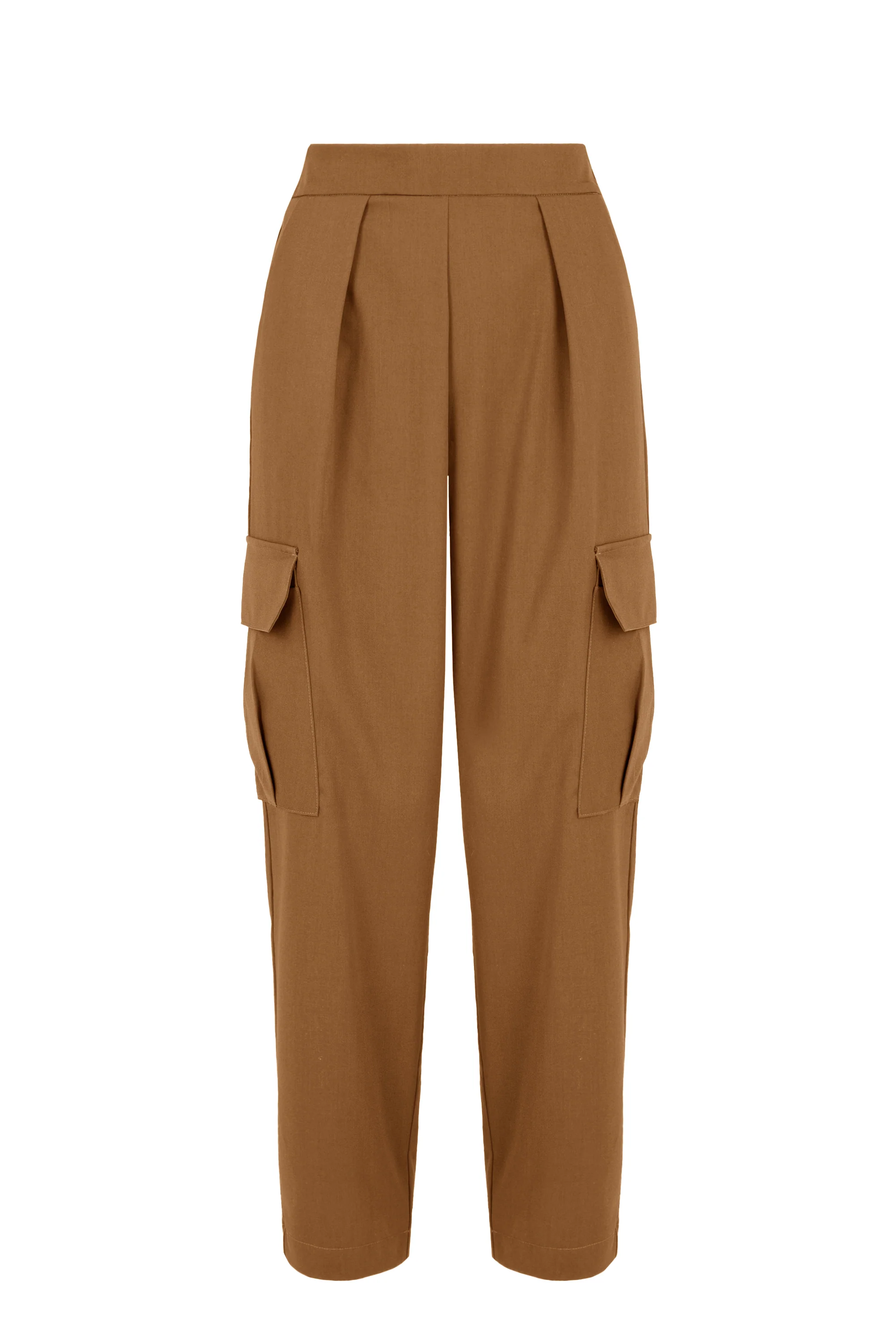 Pantaloni cargo donna in misto lana leggeri stile utility