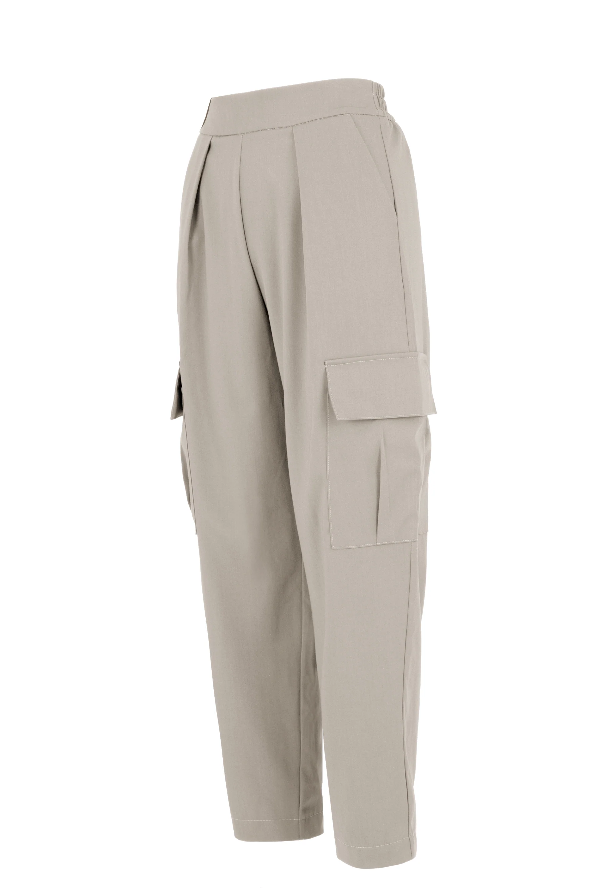 Pantaloni cargo donna in misto lana leggeri stile utility - Image 11