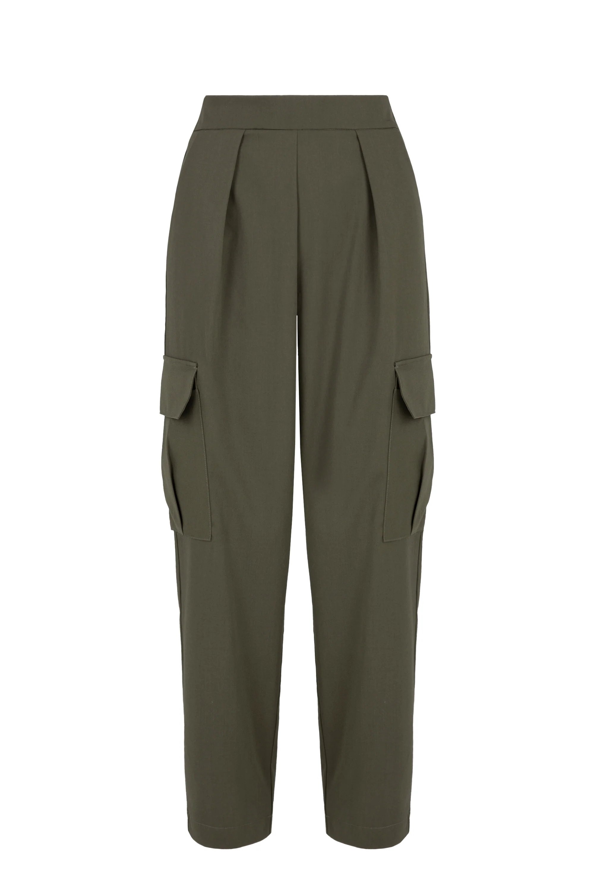Pantaloni cargo donna in misto lana leggeri stile utility - Image 13