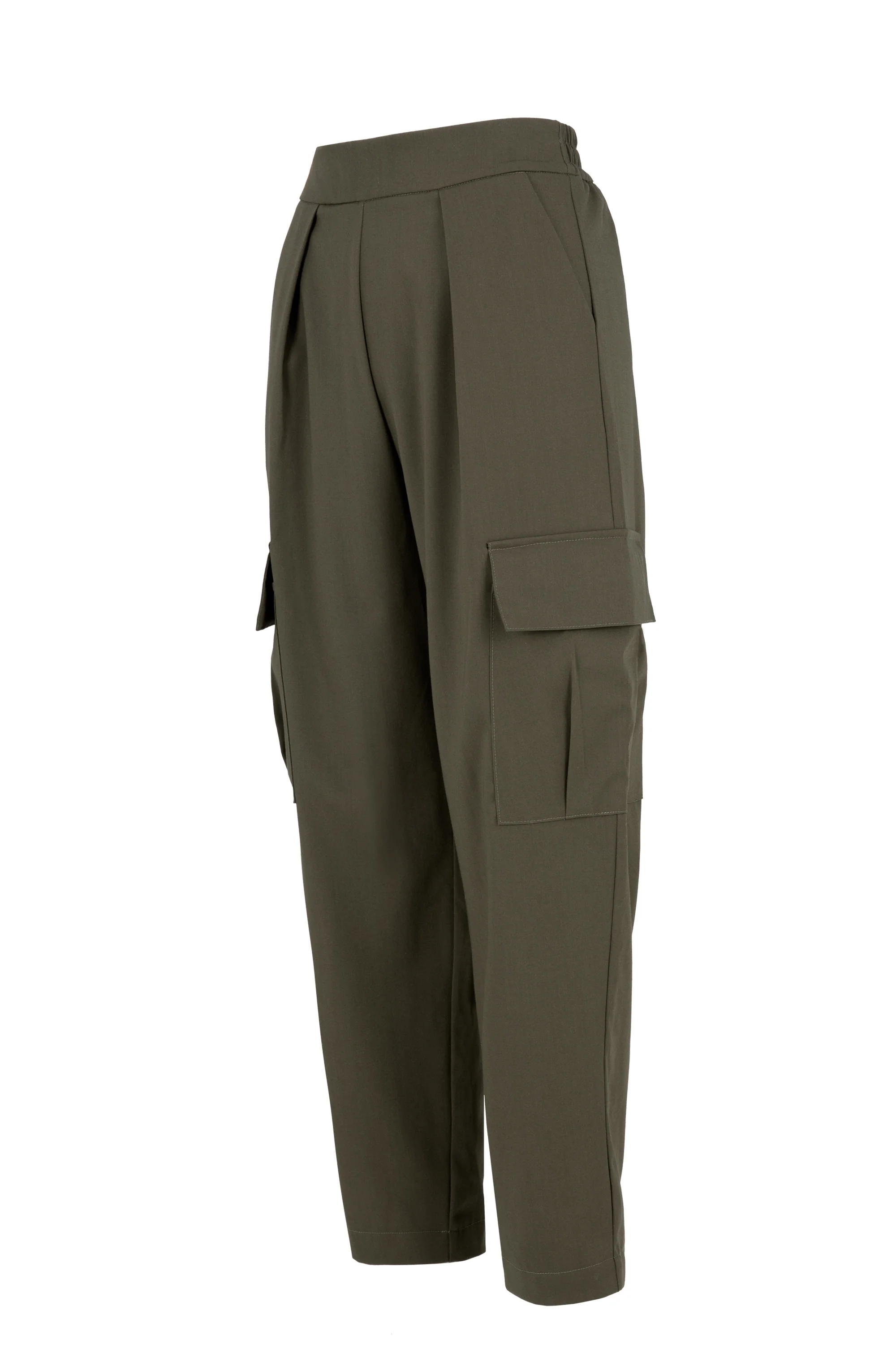 Pantaloni cargo donna in misto lana leggeri stile utility - Image 14