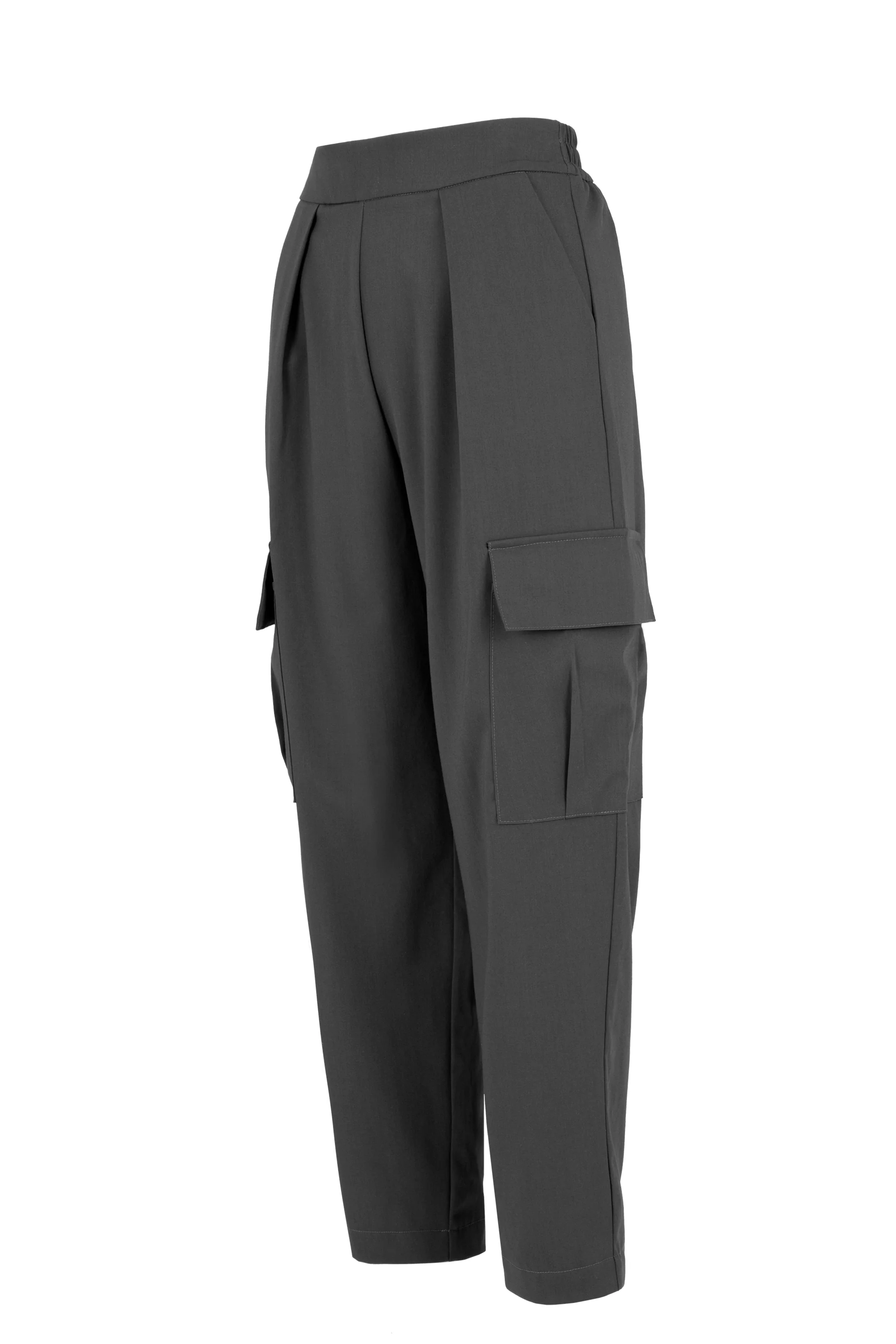 Pantaloni cargo donna in misto lana leggeri stile utility - Image 5