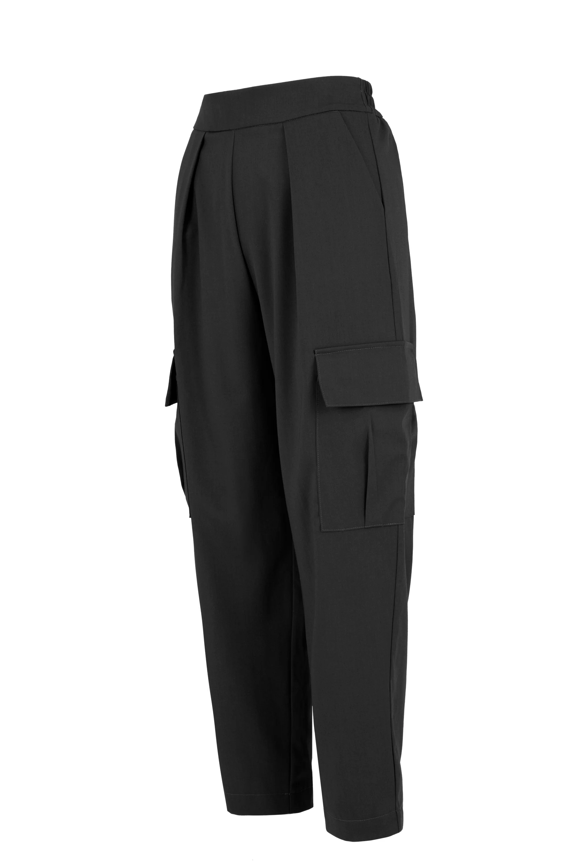 Pantaloni cargo donna in misto lana leggeri stile utility - Image 8