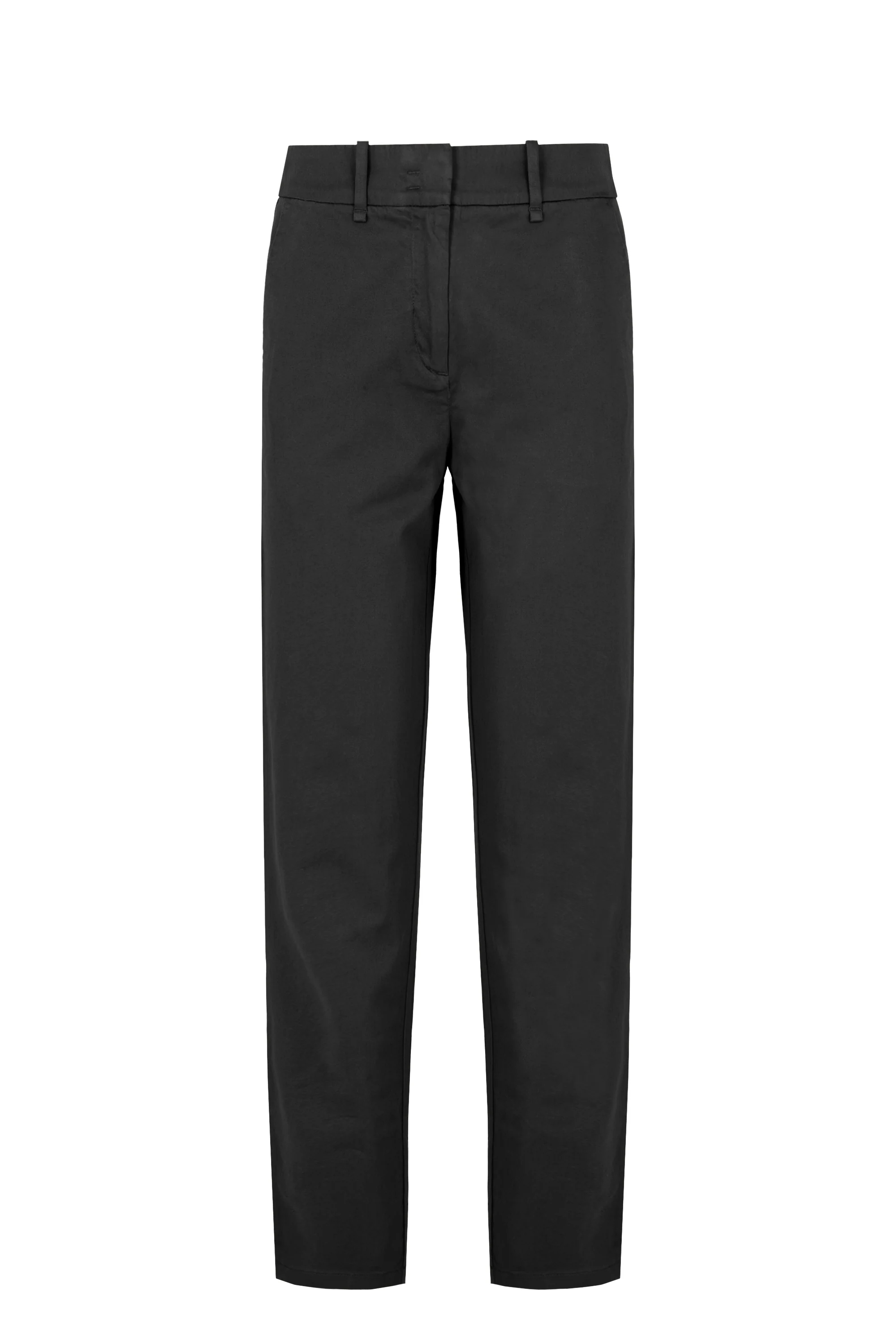 Pantaloni chino donna slim fit in raso di cotone tinto
