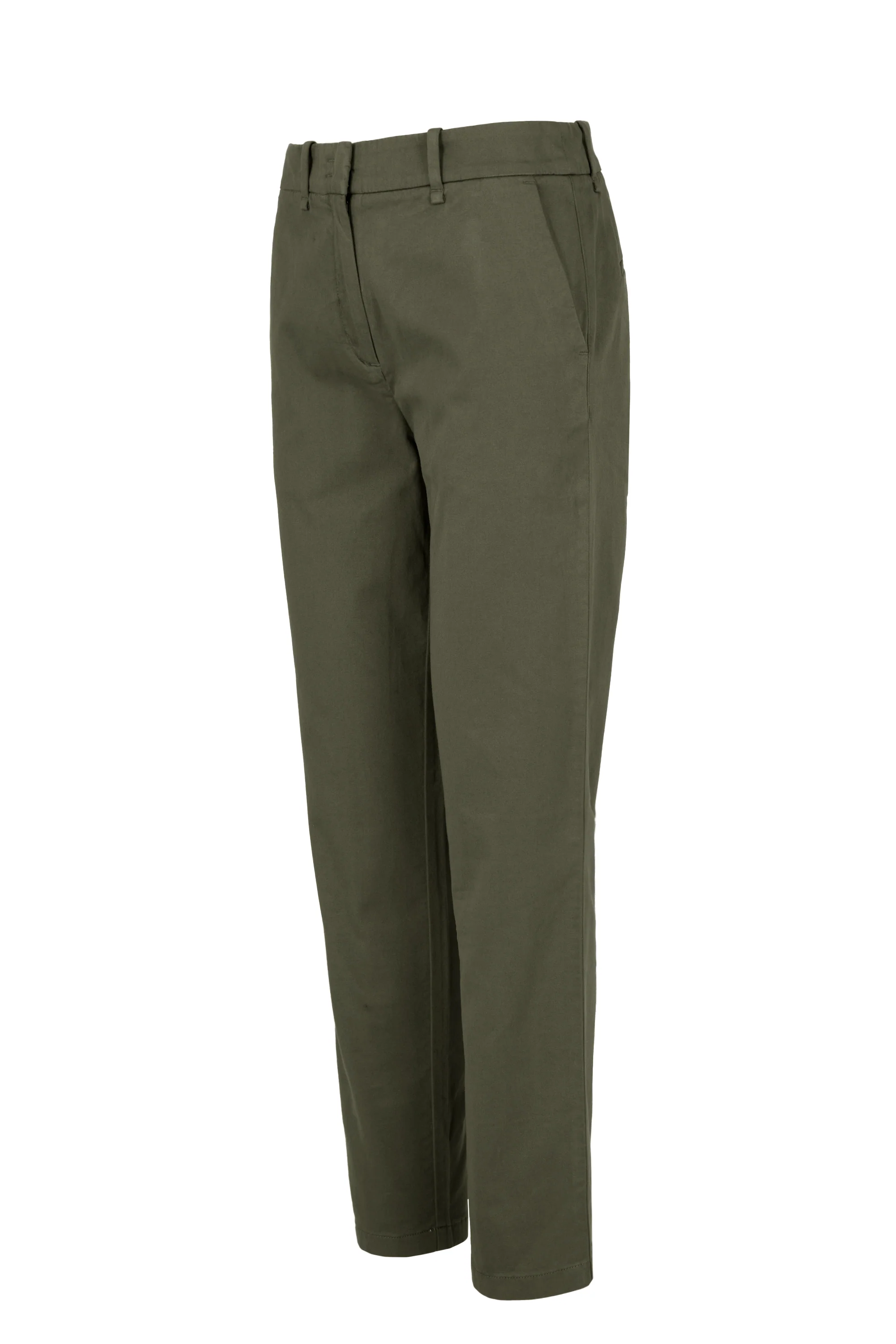 Pantaloni chino donna slim fit in raso di cotone tinto - Image 14