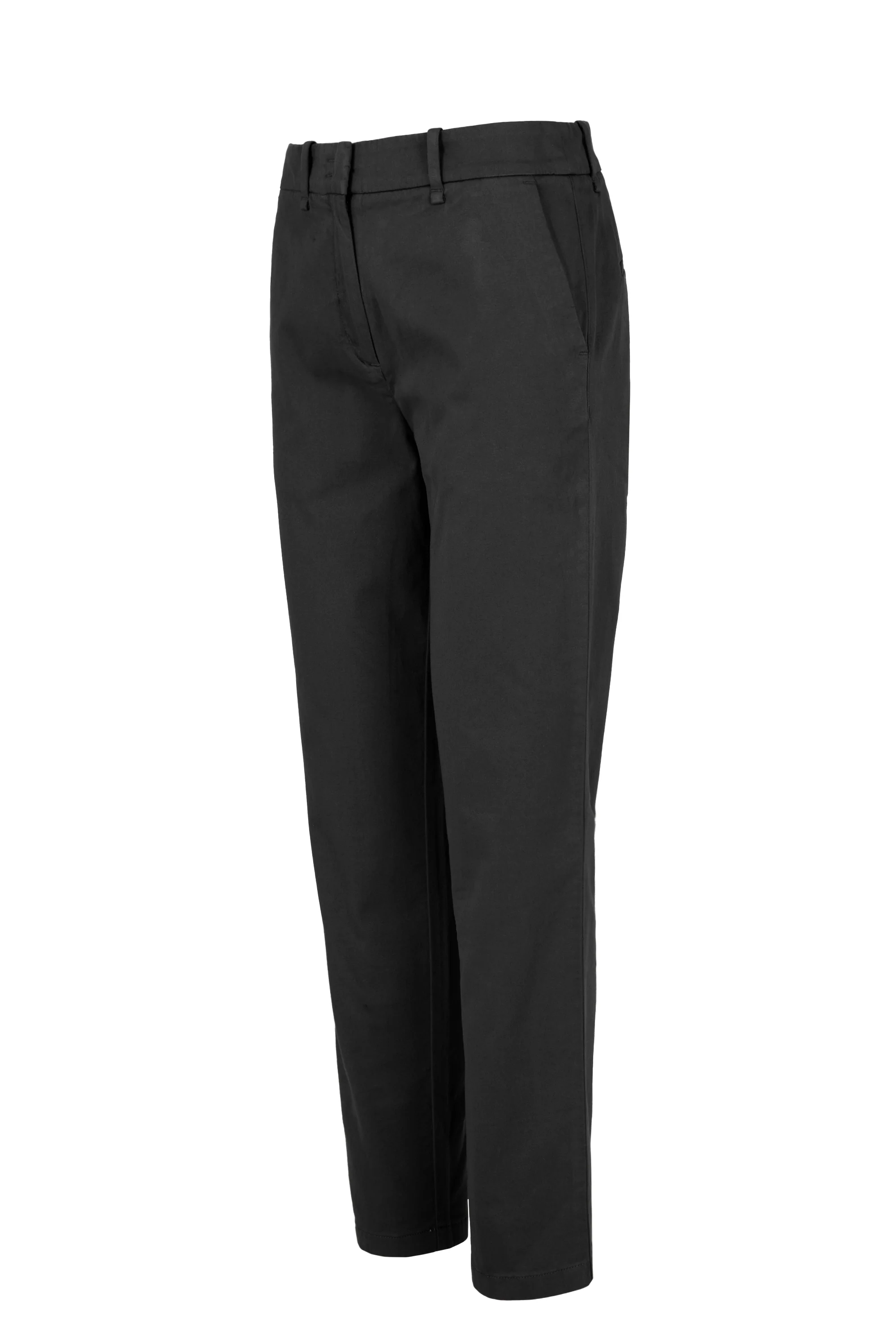 Pantaloni chino donna slim fit in raso di cotone tinto - Image 2