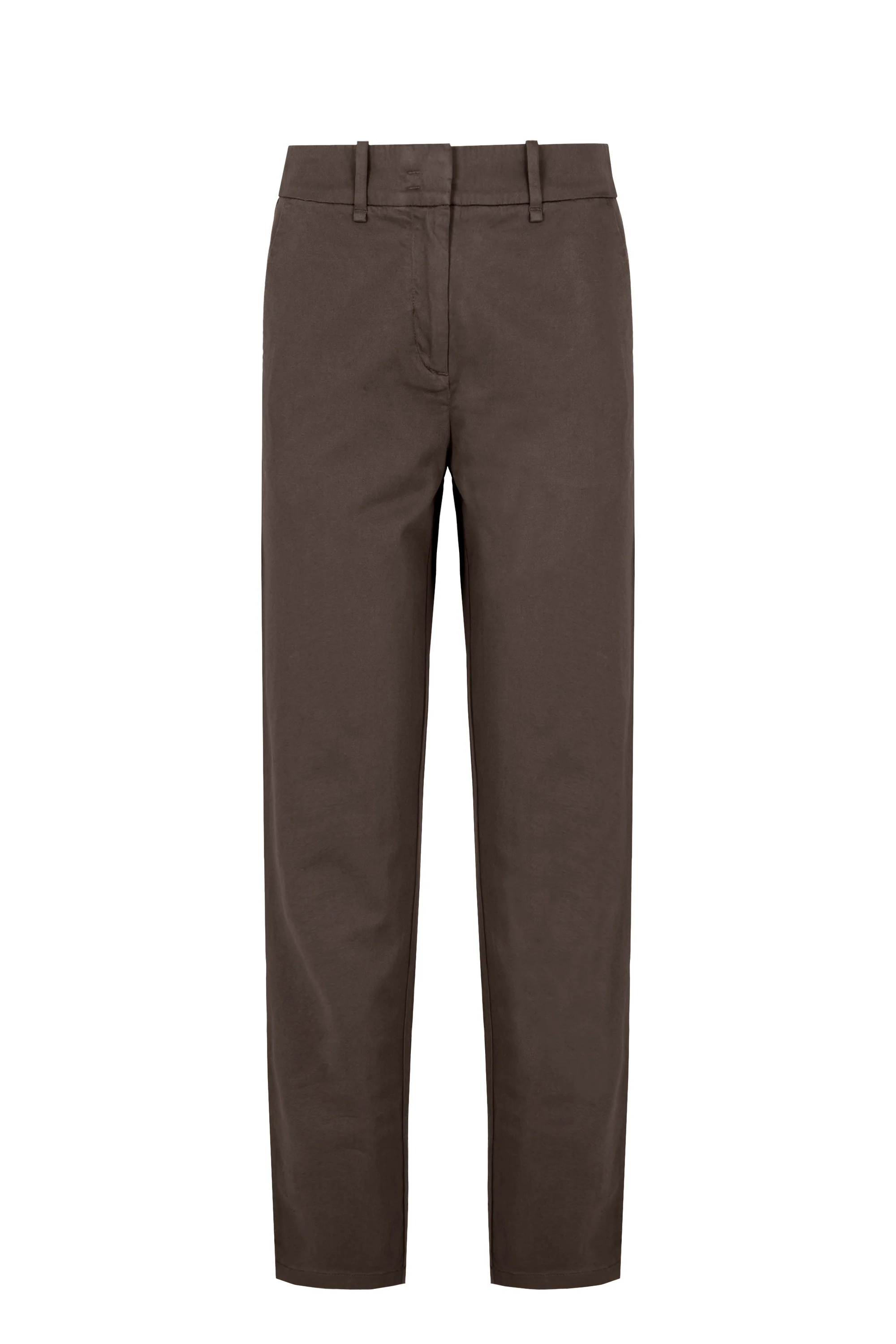 Pantaloni chino donna slim fit in raso di cotone tinto - Image 5