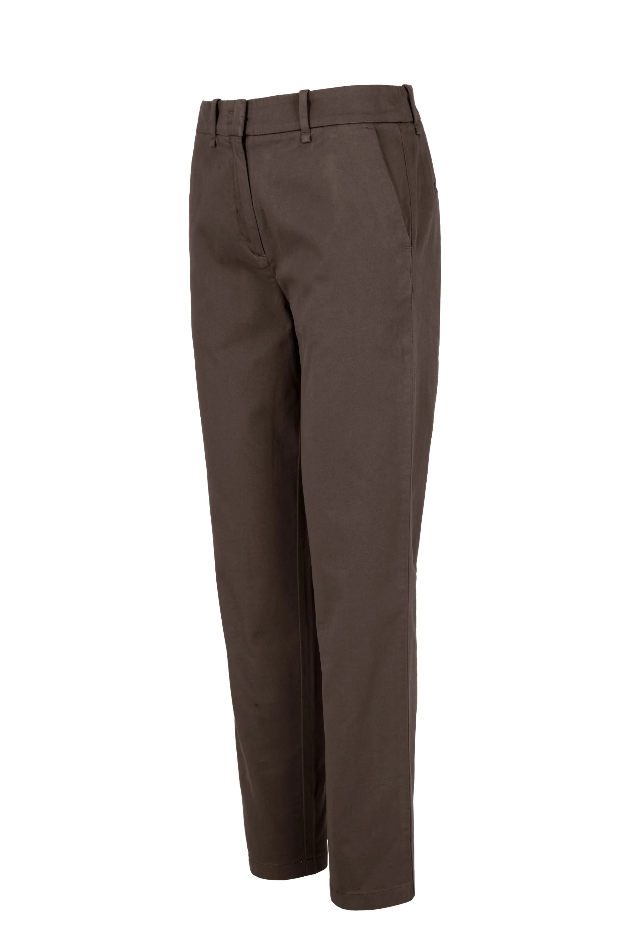 Pantaloni chino donna slim fit in raso di cotone tinto - Image 6