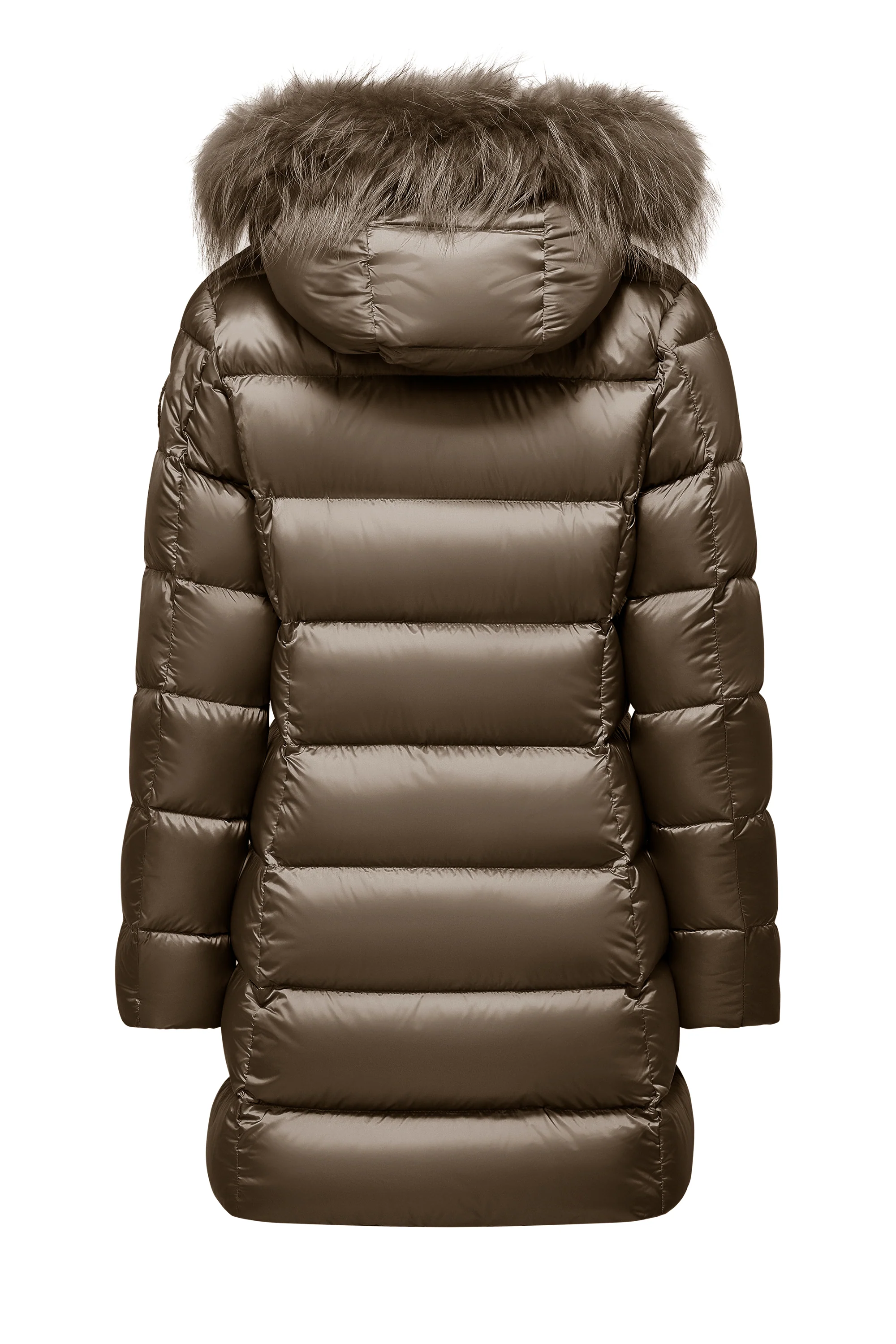 Piumino lungo da donna slim imbottito downproof windproof con cappuccio e pelliccia staccabile - Image 15