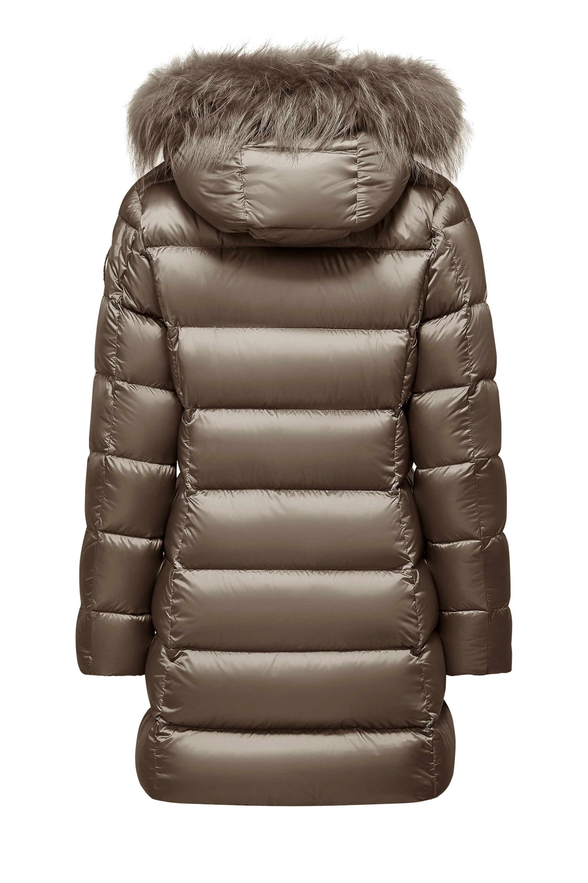 Piumino lungo da donna slim imbottito downproof windproof con cappuccio e pelliccia staccabile - Image 21