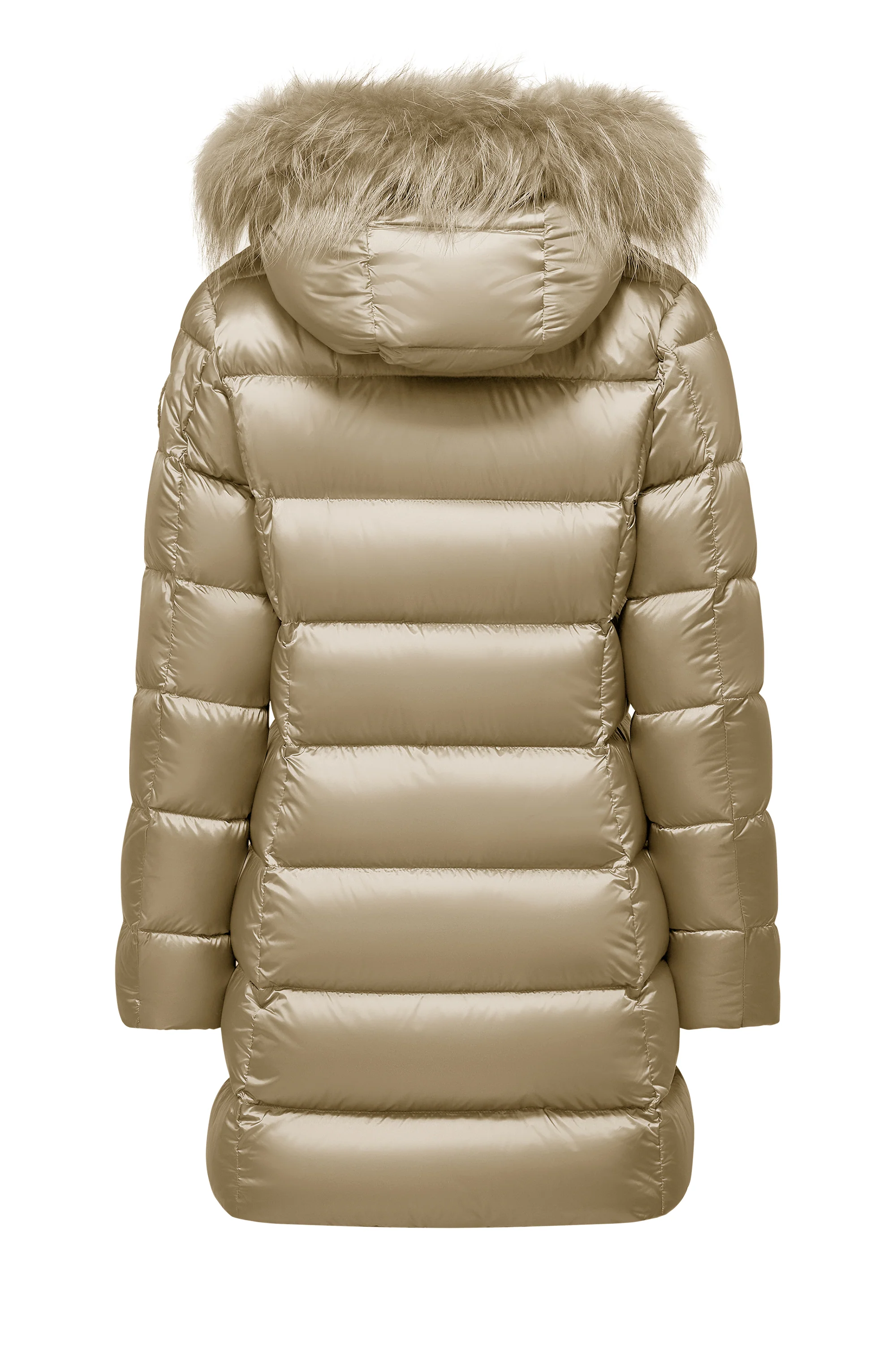 Piumino lungo da donna slim imbottito downproof windproof con cappuccio e pelliccia staccabile - Image 27