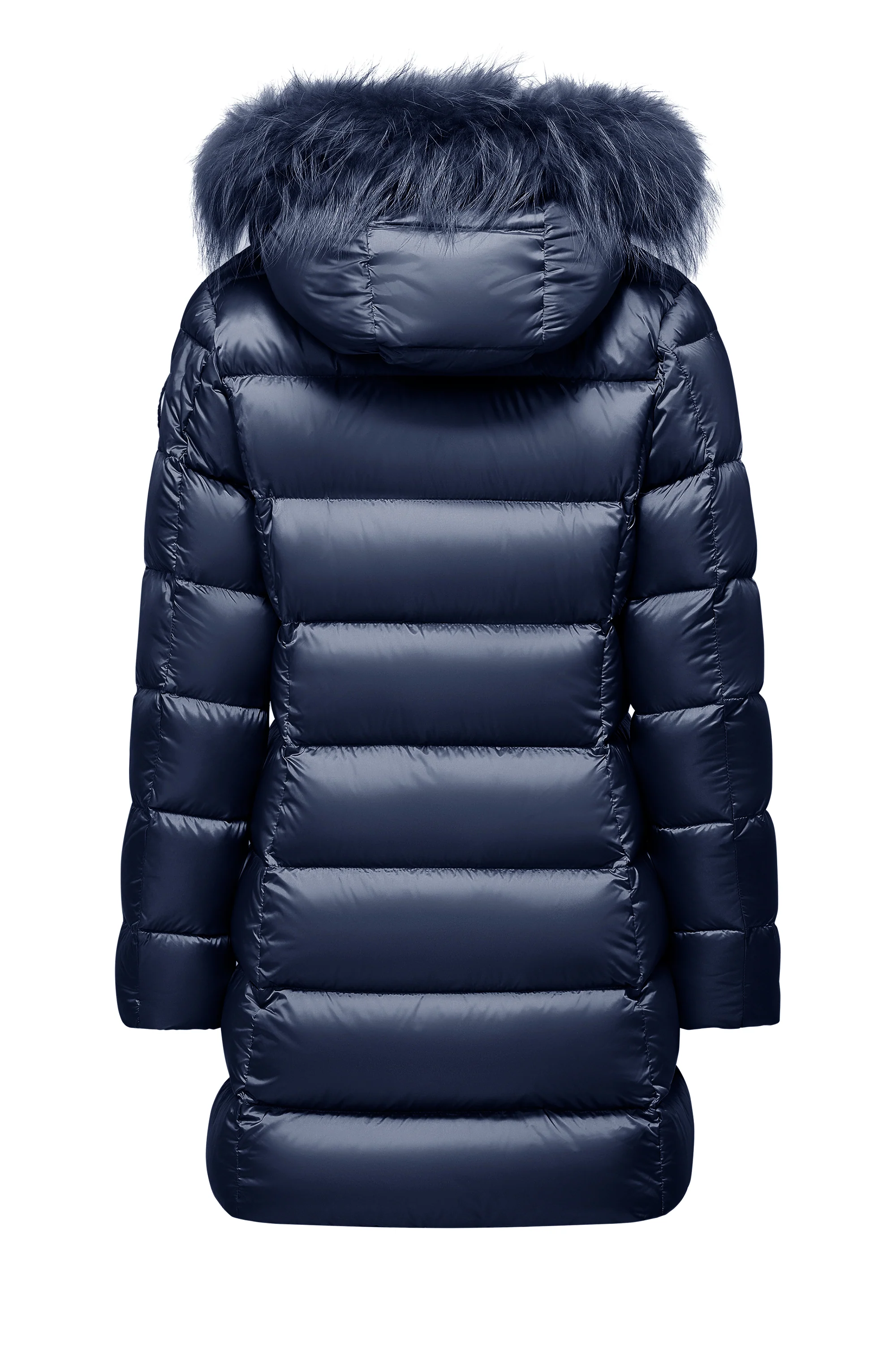 Piumino lungo da donna slim imbottito downproof windproof con cappuccio e pelliccia staccabile - Image 33
