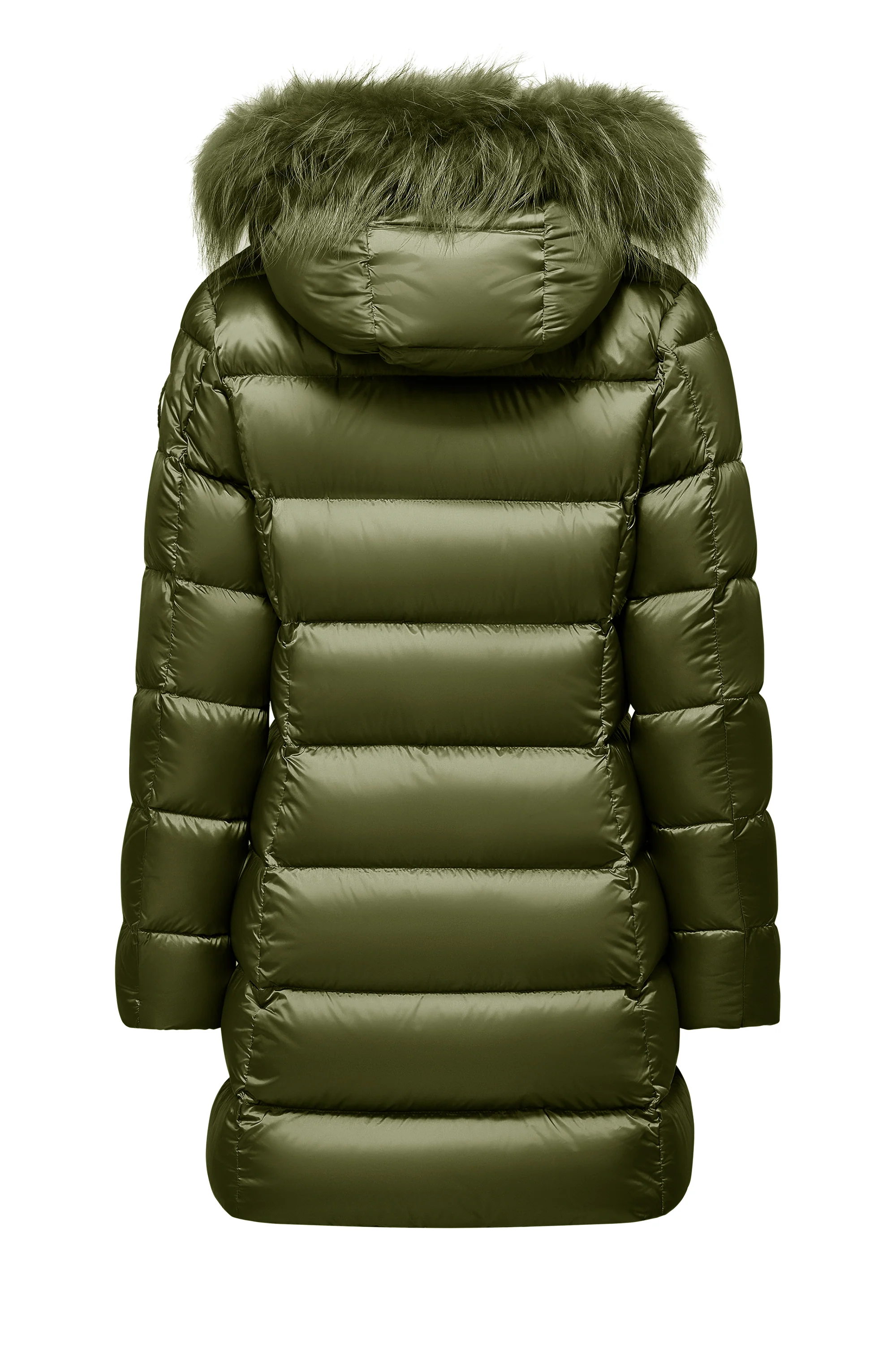 Piumino lungo da donna slim imbottito downproof windproof con cappuccio e pelliccia staccabile - Image 39