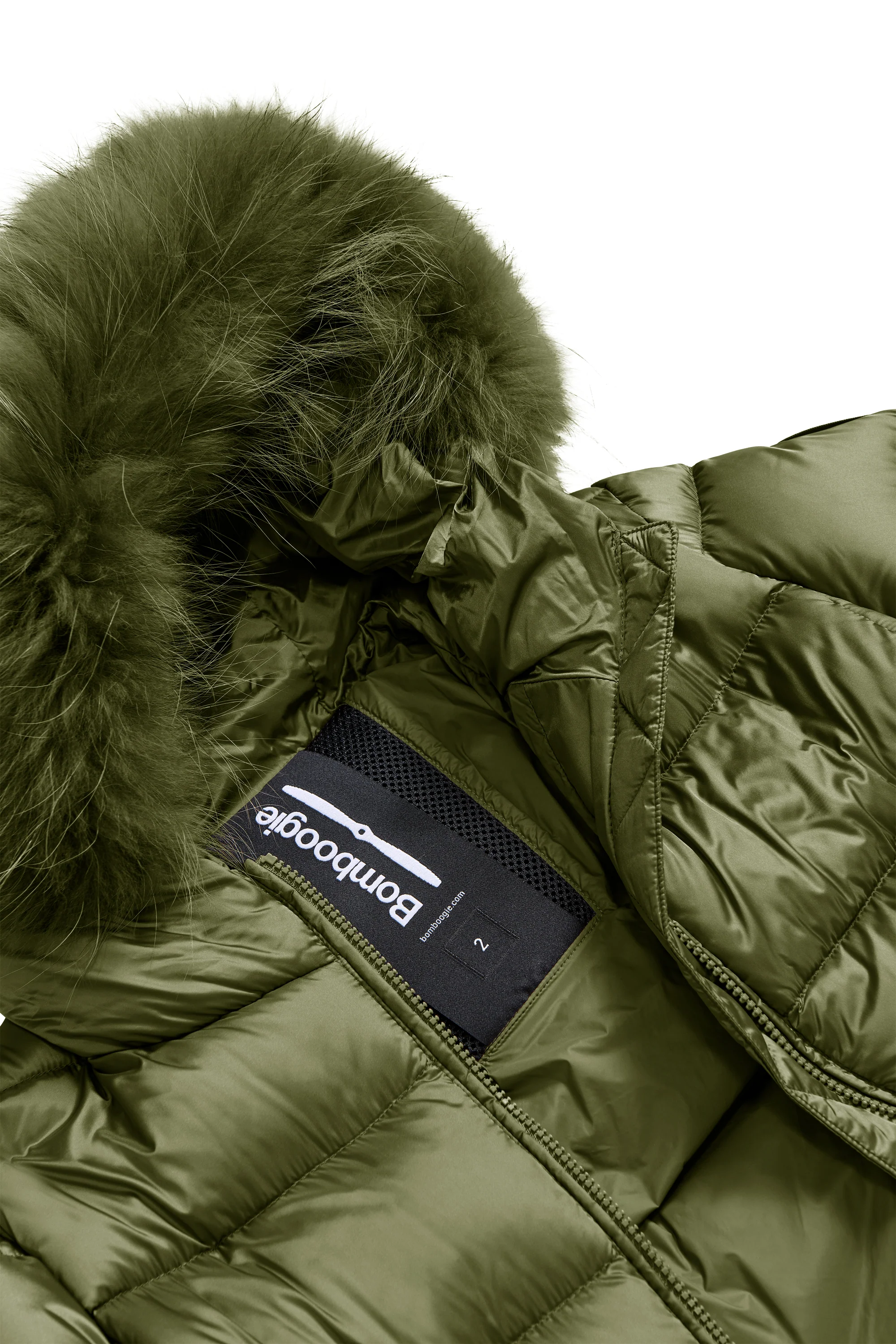 Piumino lungo da donna slim imbottito downproof windproof con cappuccio e pelliccia staccabile - Image 40