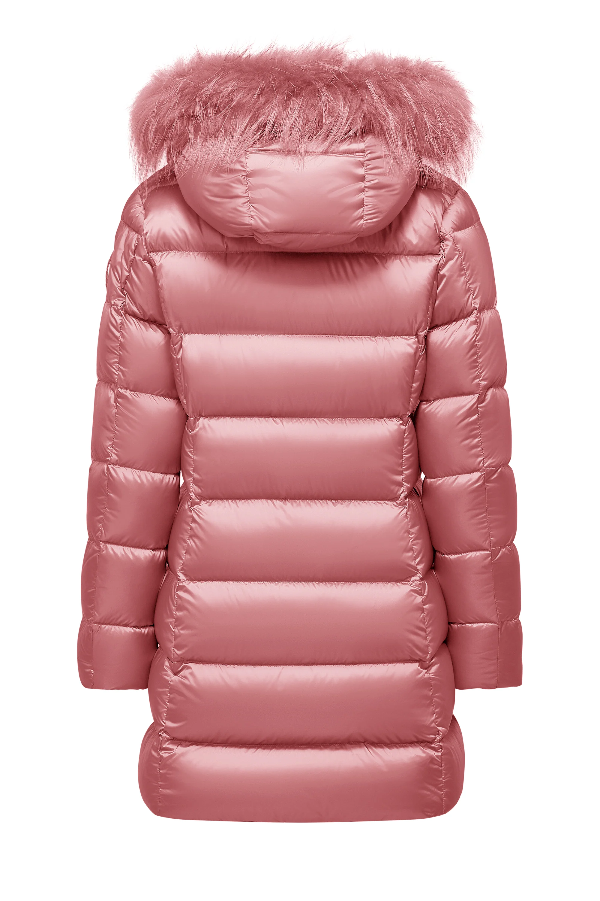 Piumino lungo da donna slim imbottito downproof windproof con cappuccio e pelliccia staccabile - Image 45