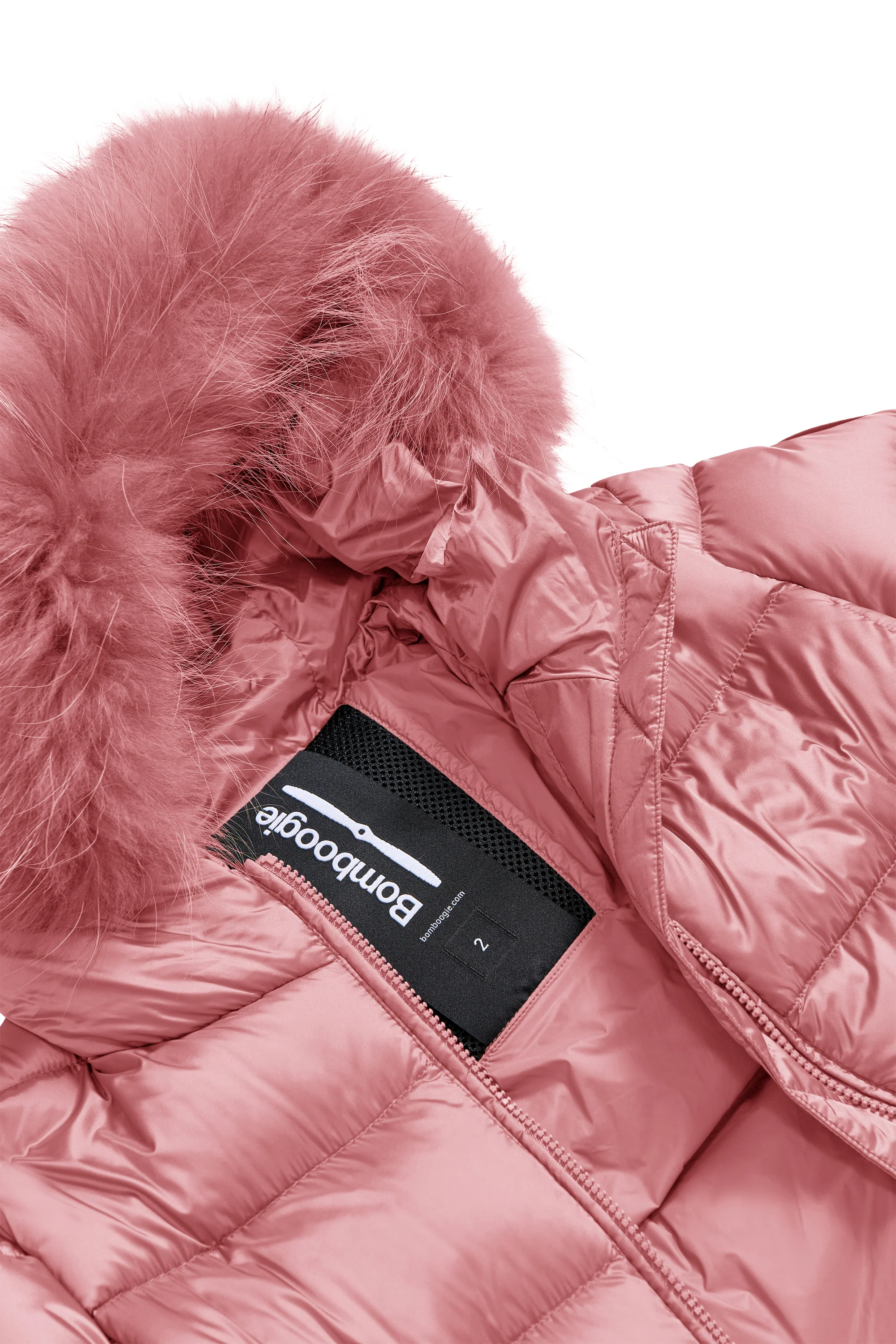 Piumino lungo da donna slim imbottito downproof windproof con cappuccio e pelliccia staccabile - Image 46