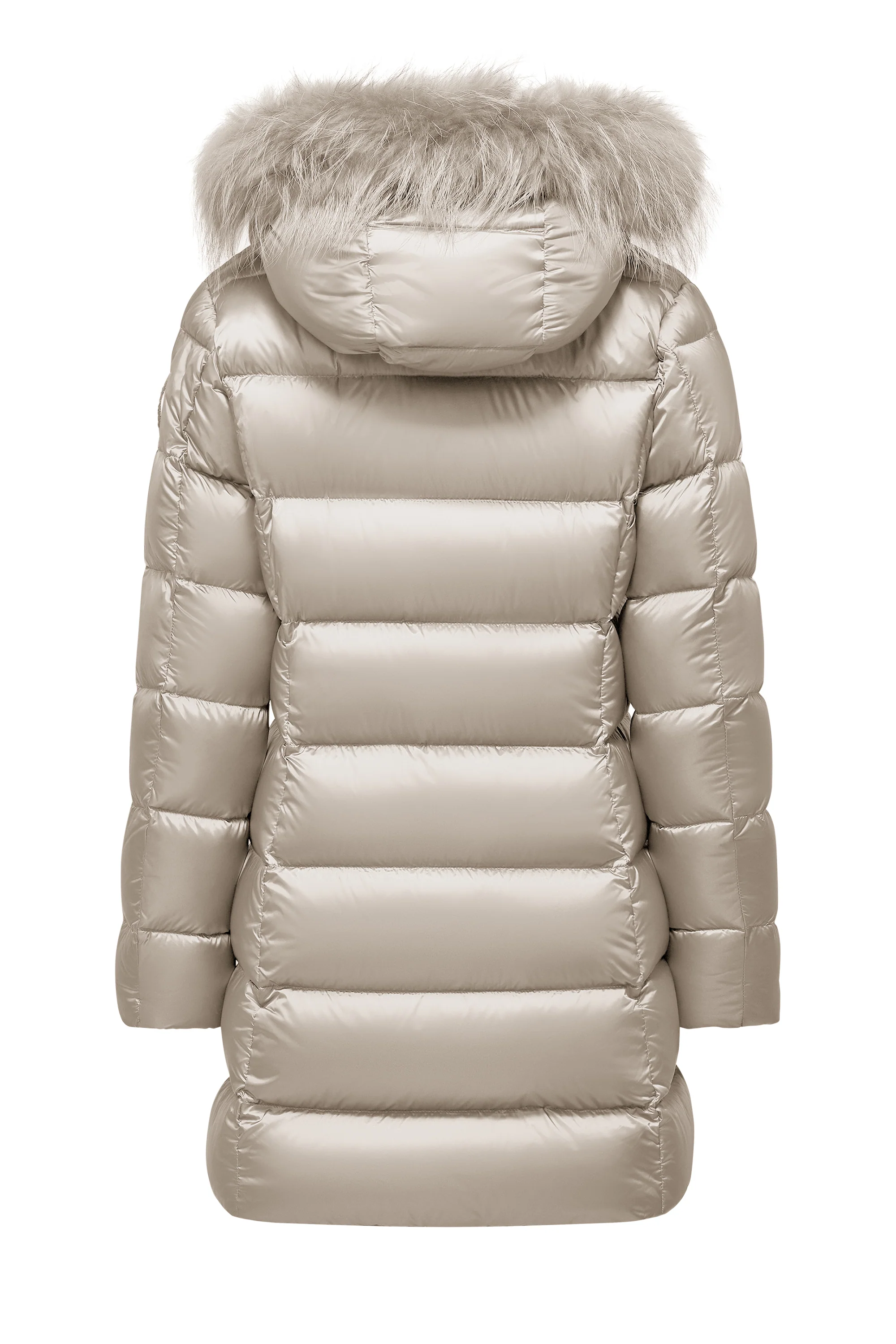 Piumino lungo da donna slim imbottito downproof windproof con cappuccio e pelliccia staccabile - Image 51