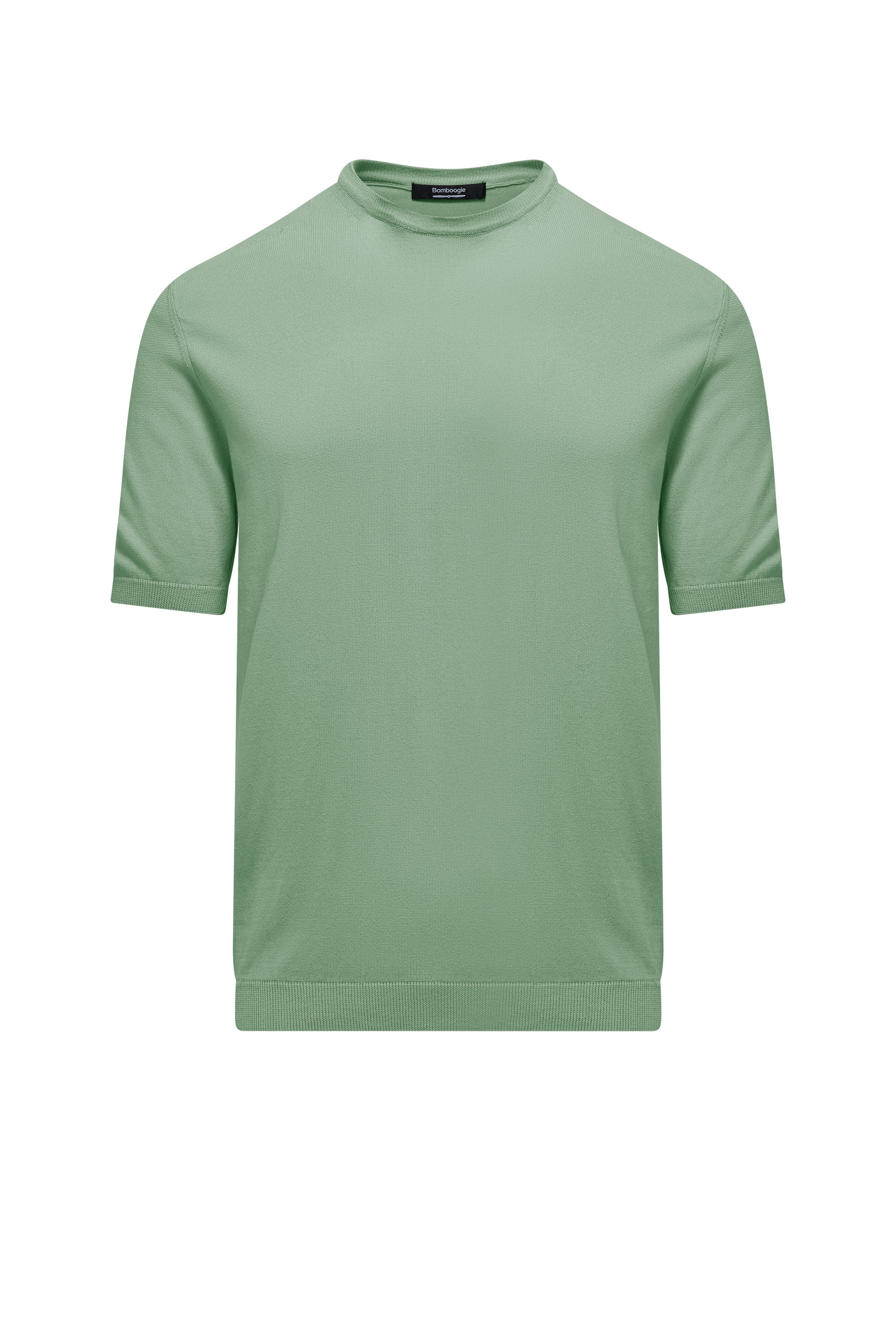 Pullover Girocollo a Manica Corta in Maglia Rasata Faded - Image 10