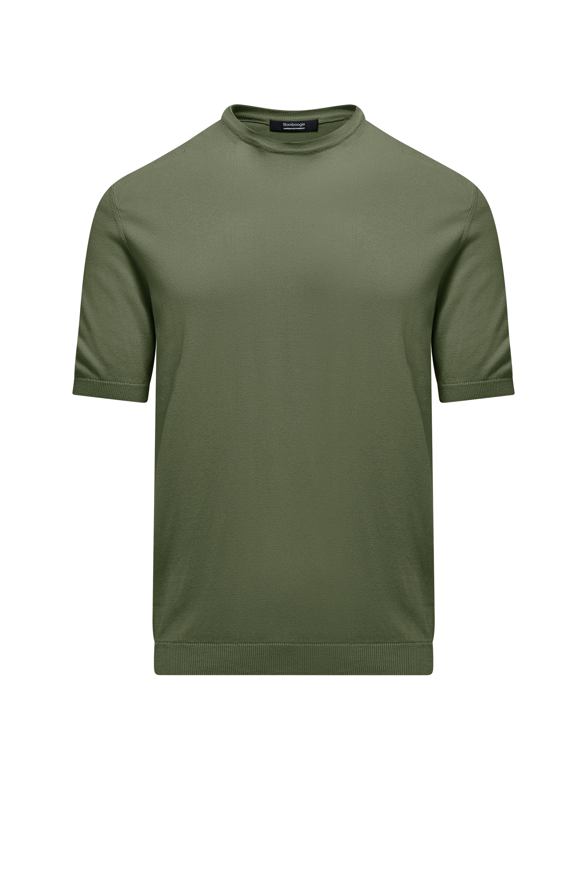 Pullover Girocollo a Manica Corta in Maglia Rasata Faded - Image 8