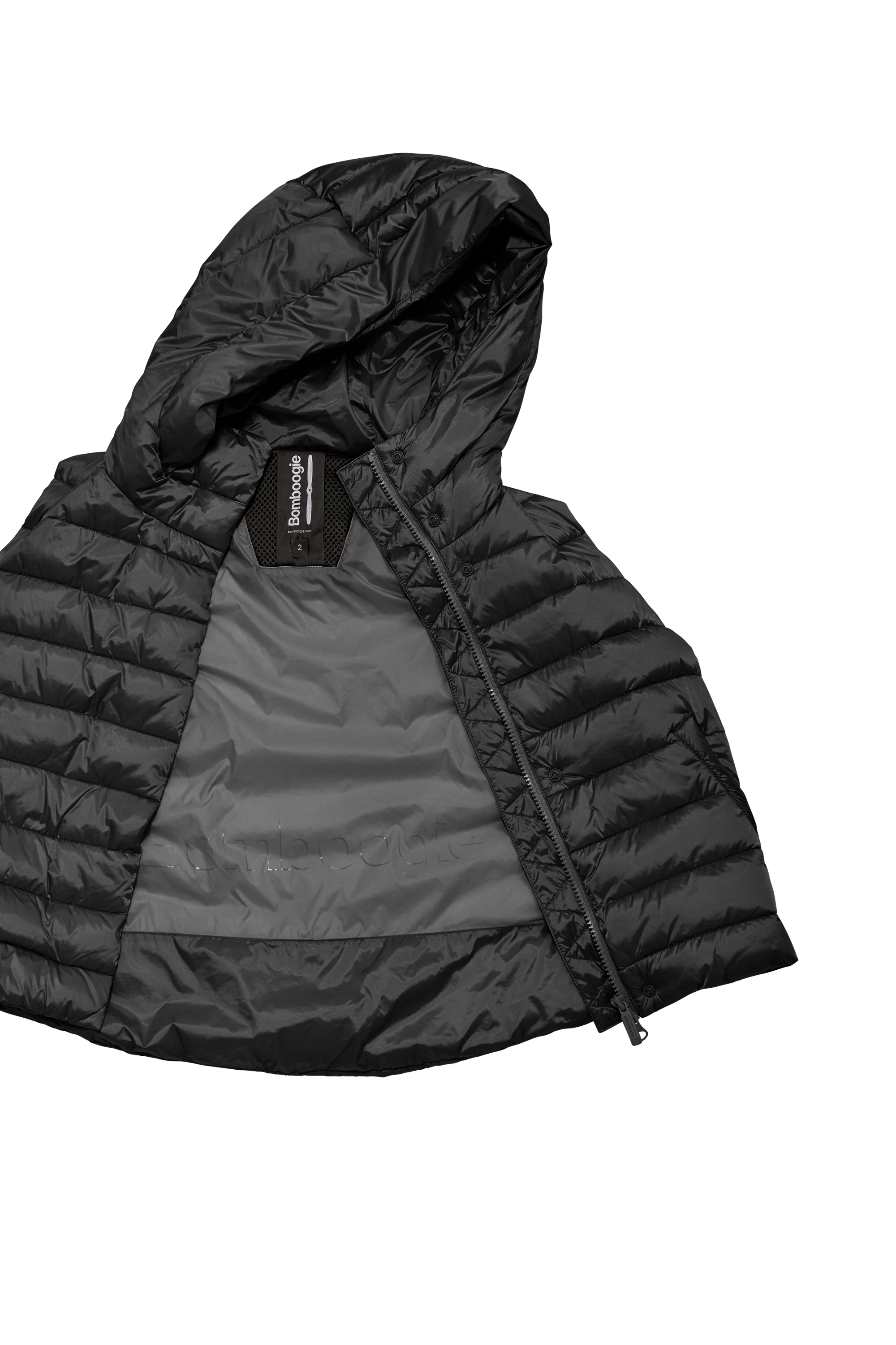Smanicato Imbottito in Nylon Brillante con Cappuccio - Image 10