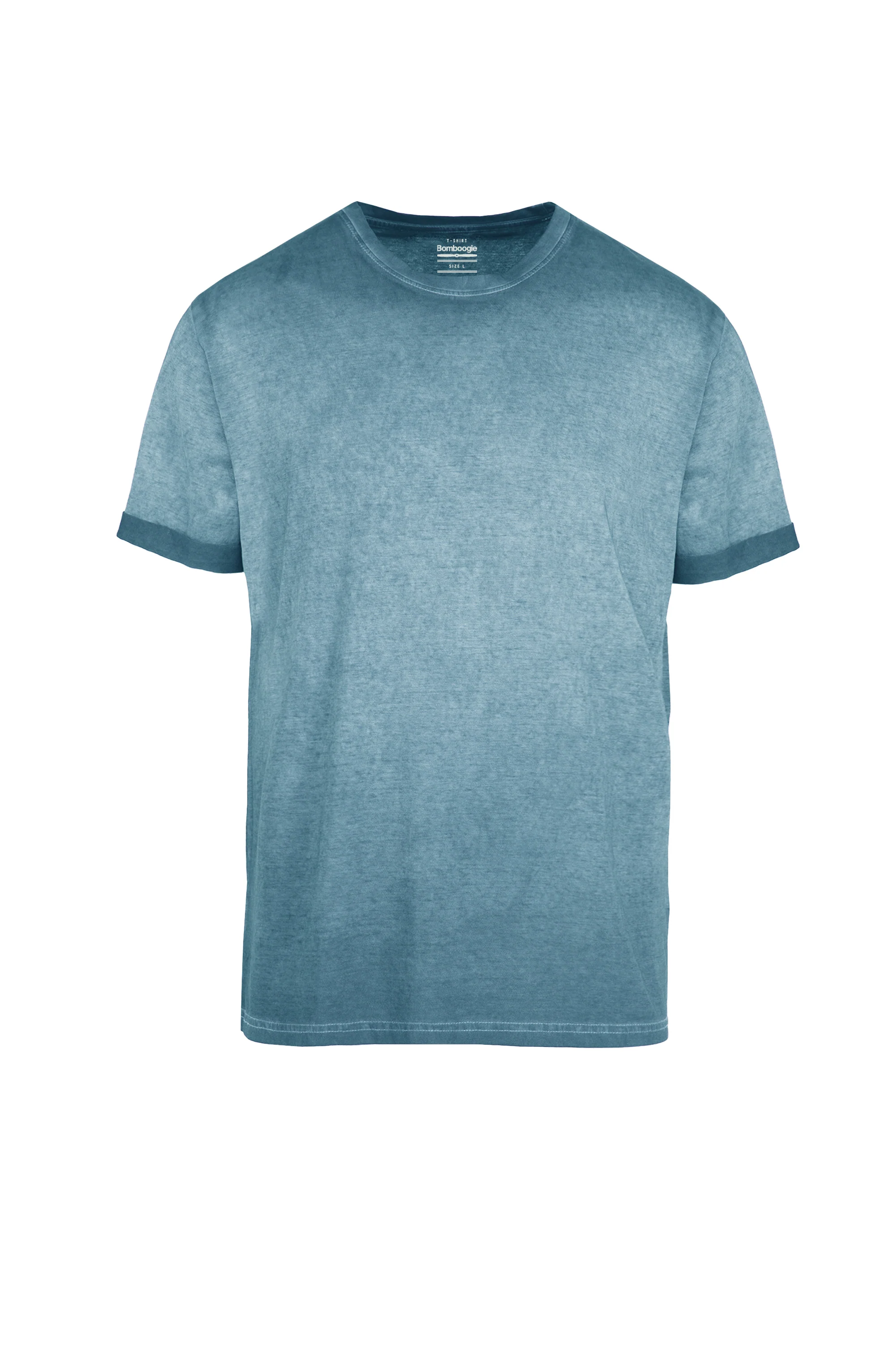 T-shirt a Manica Corta in Cotone Tinto a Freddo