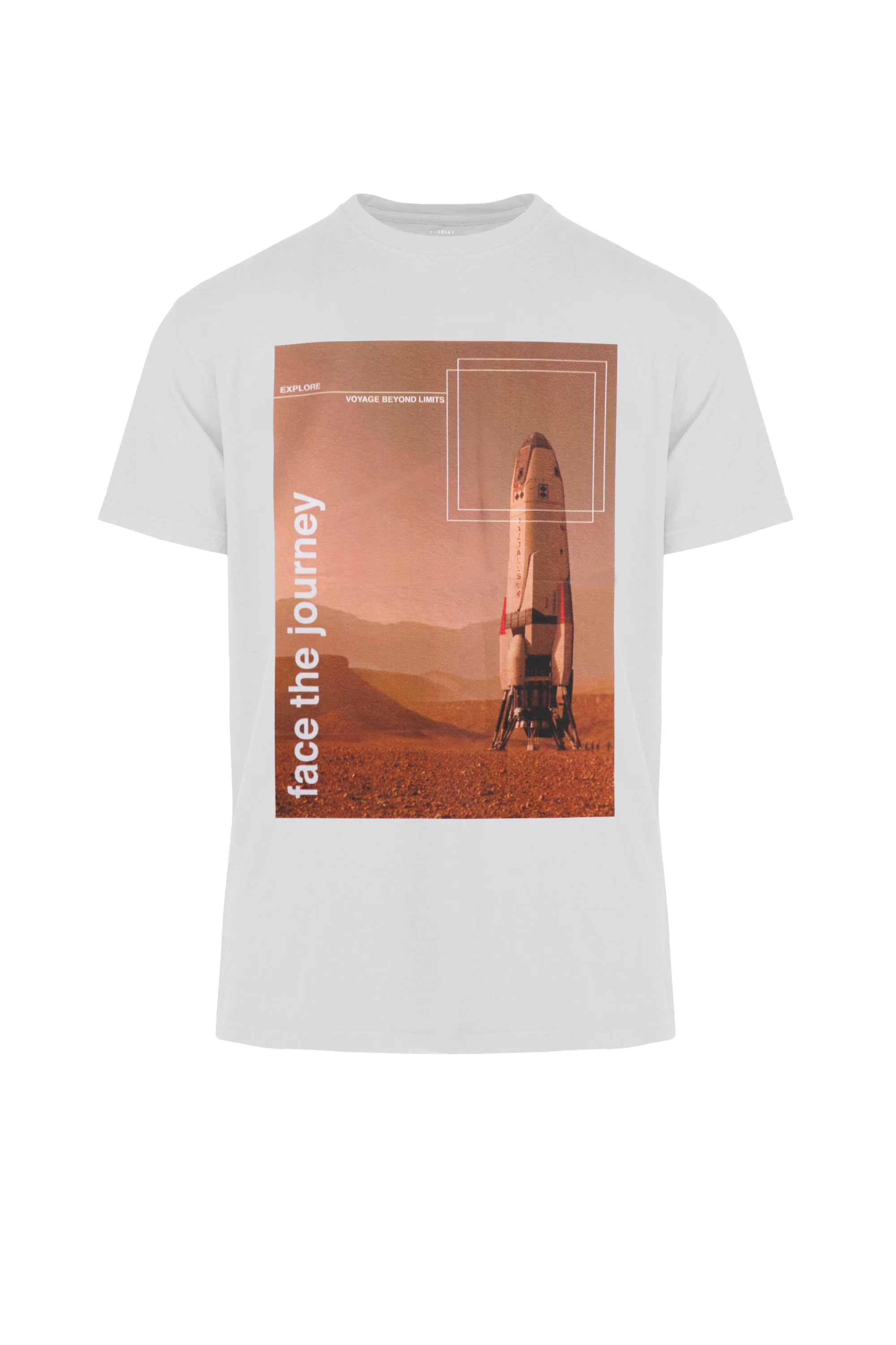 T-shirt con stampa Face the Journey Rocket