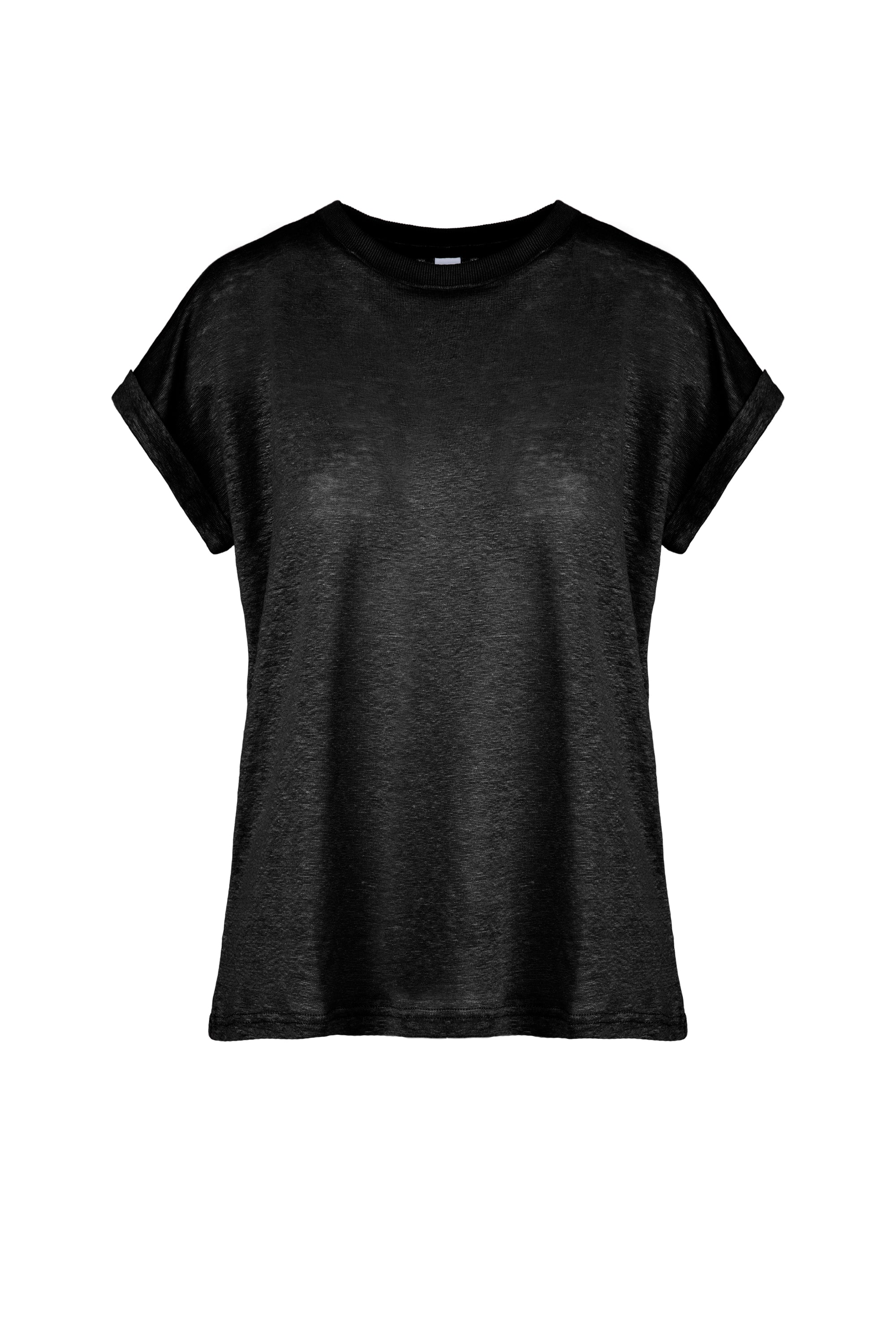 T- shirt girocollo in lino - Image 7