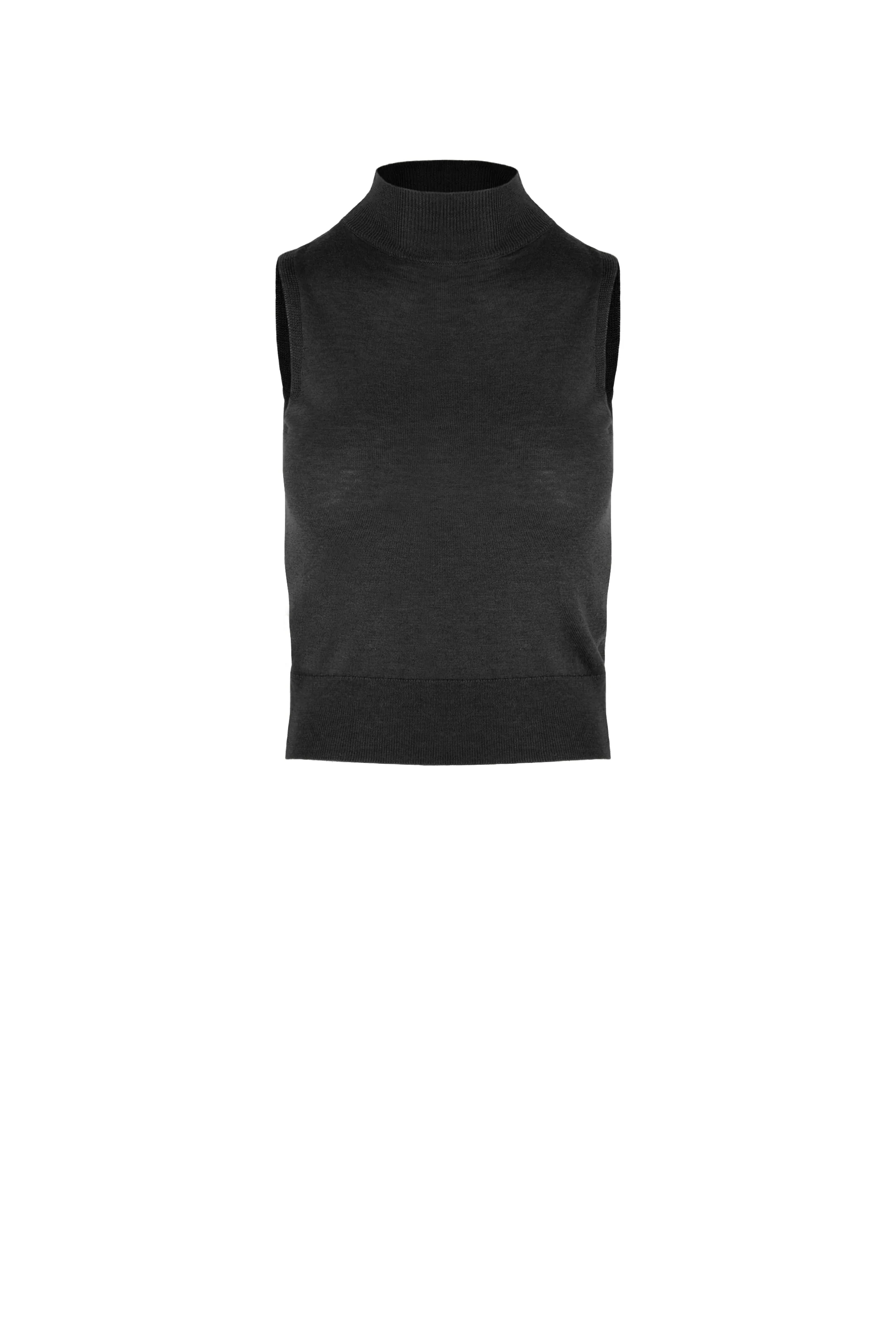 Top smanicato slim fit in misto lana merinos - Image 3
