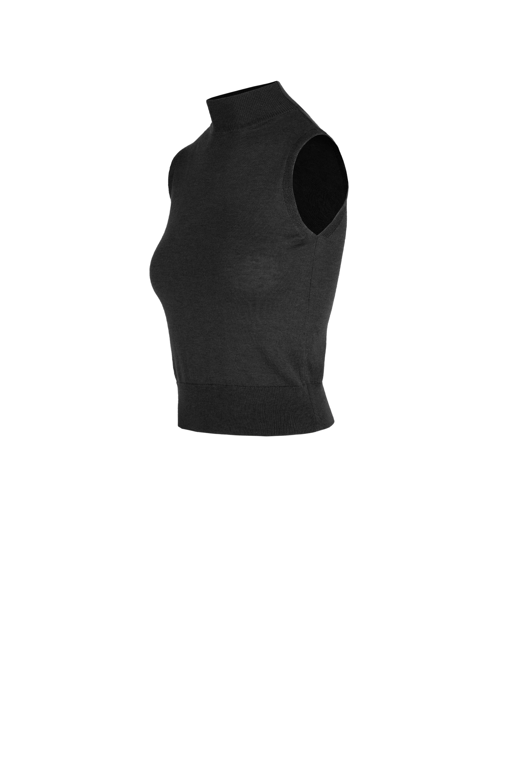 Top smanicato slim fit in misto lana merinos - Image 4